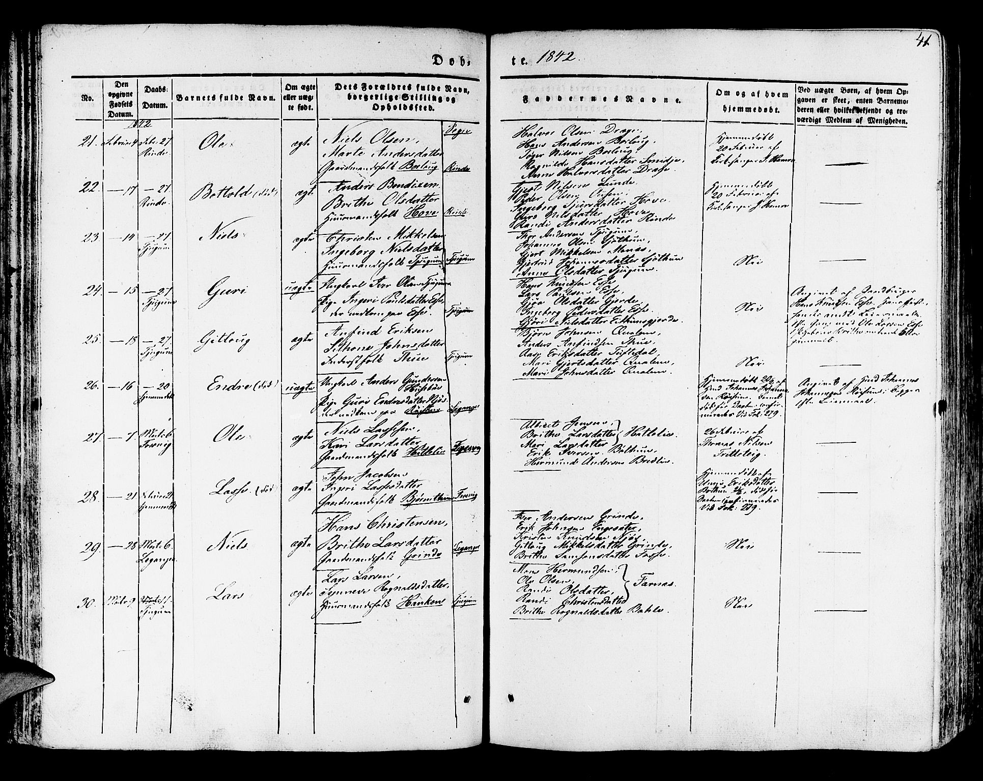 Leikanger sokneprestembete, AV/SAB-A-81001/H/Haa/Haaa/L0007: Parish register (official) no. A 7, 1838-1851, p. 41