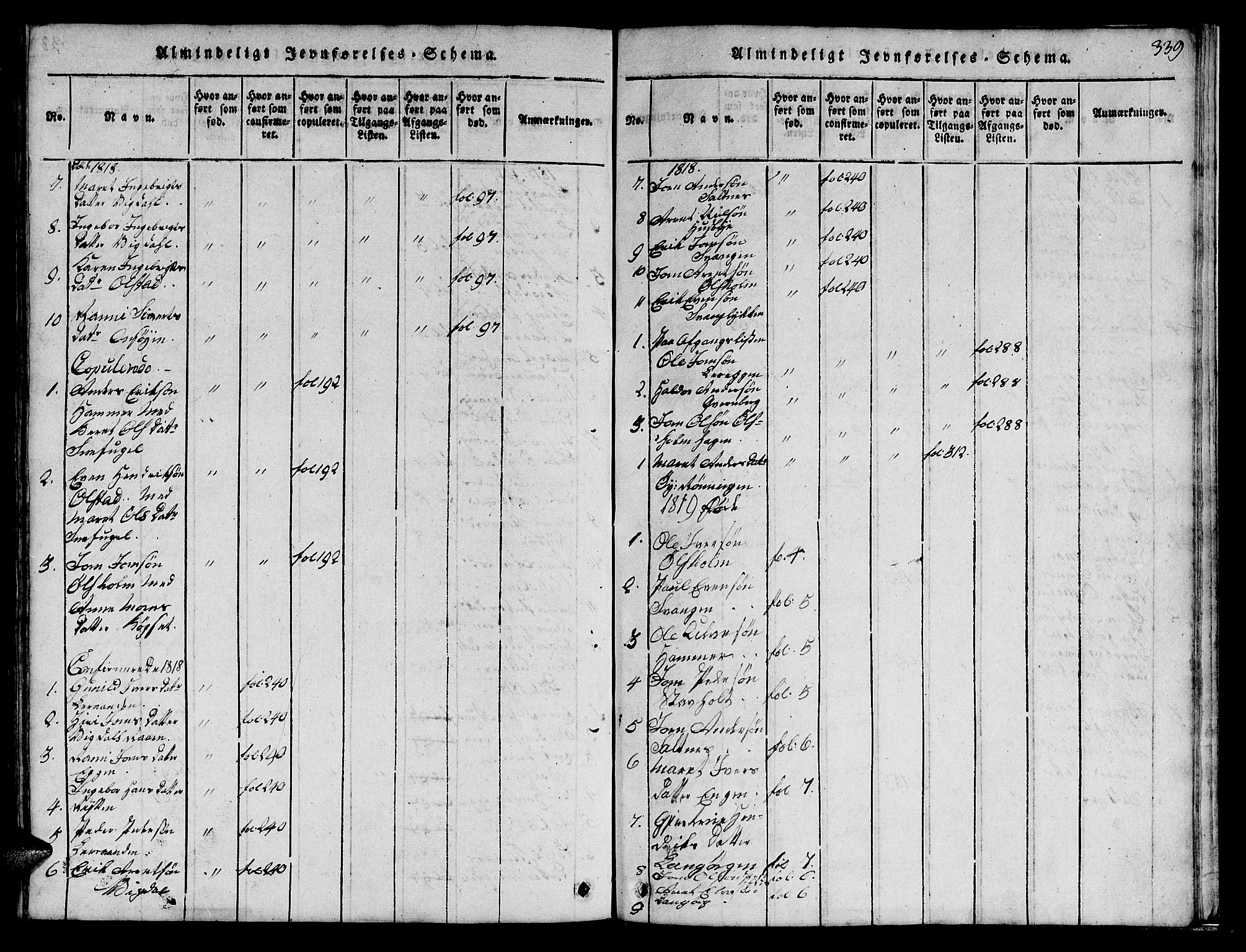 Ministerialprotokoller, klokkerbøker og fødselsregistre - Sør-Trøndelag, SAT/A-1456/666/L0788: Parish register (copy) no. 666C01, 1816-1847, p. 339