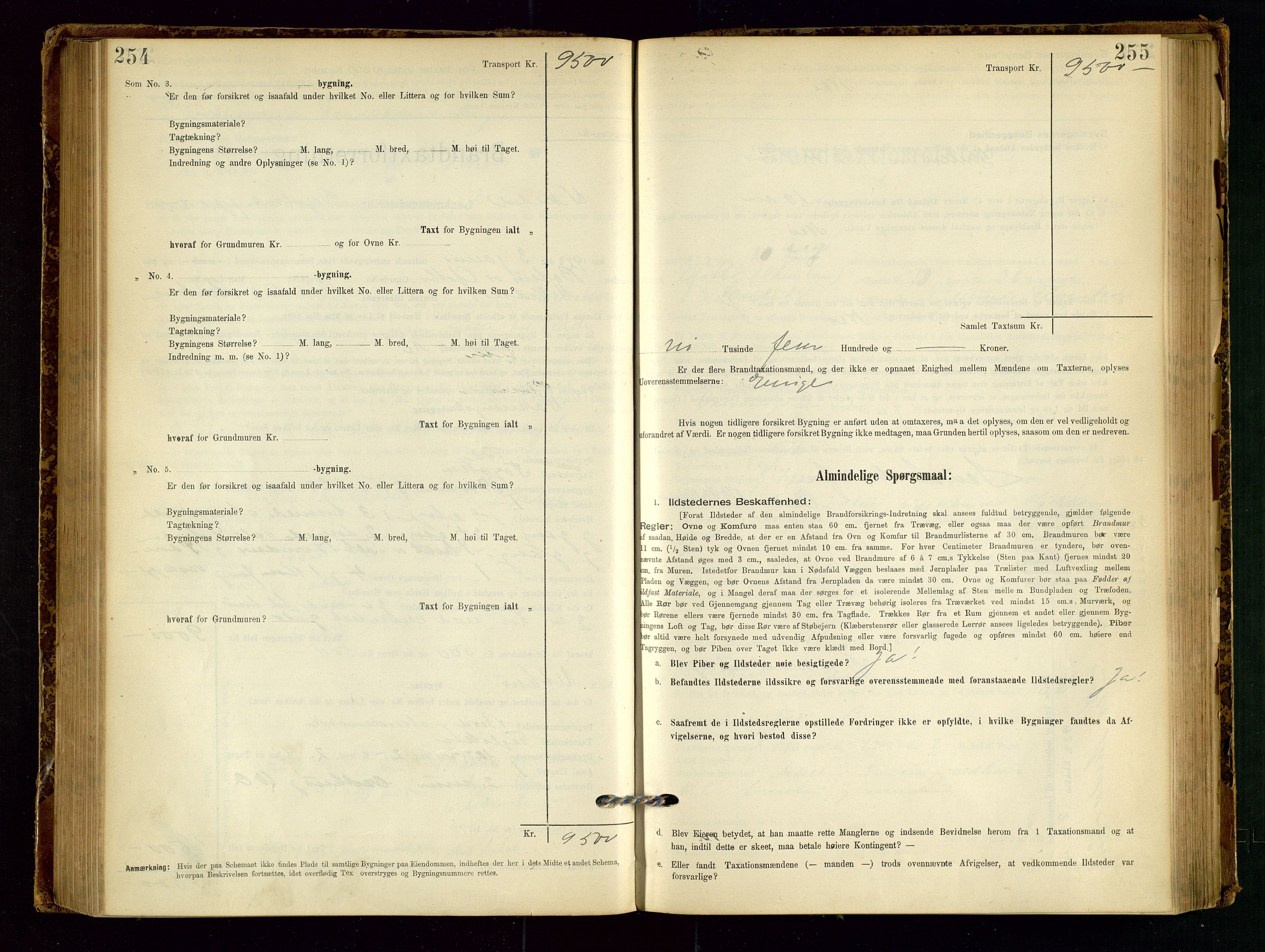 Vikedal lensmannskontor, AV/SAST-A-100179/Gob/L0004: Branntakstprotokoll, 1894-1952, p. 254-255