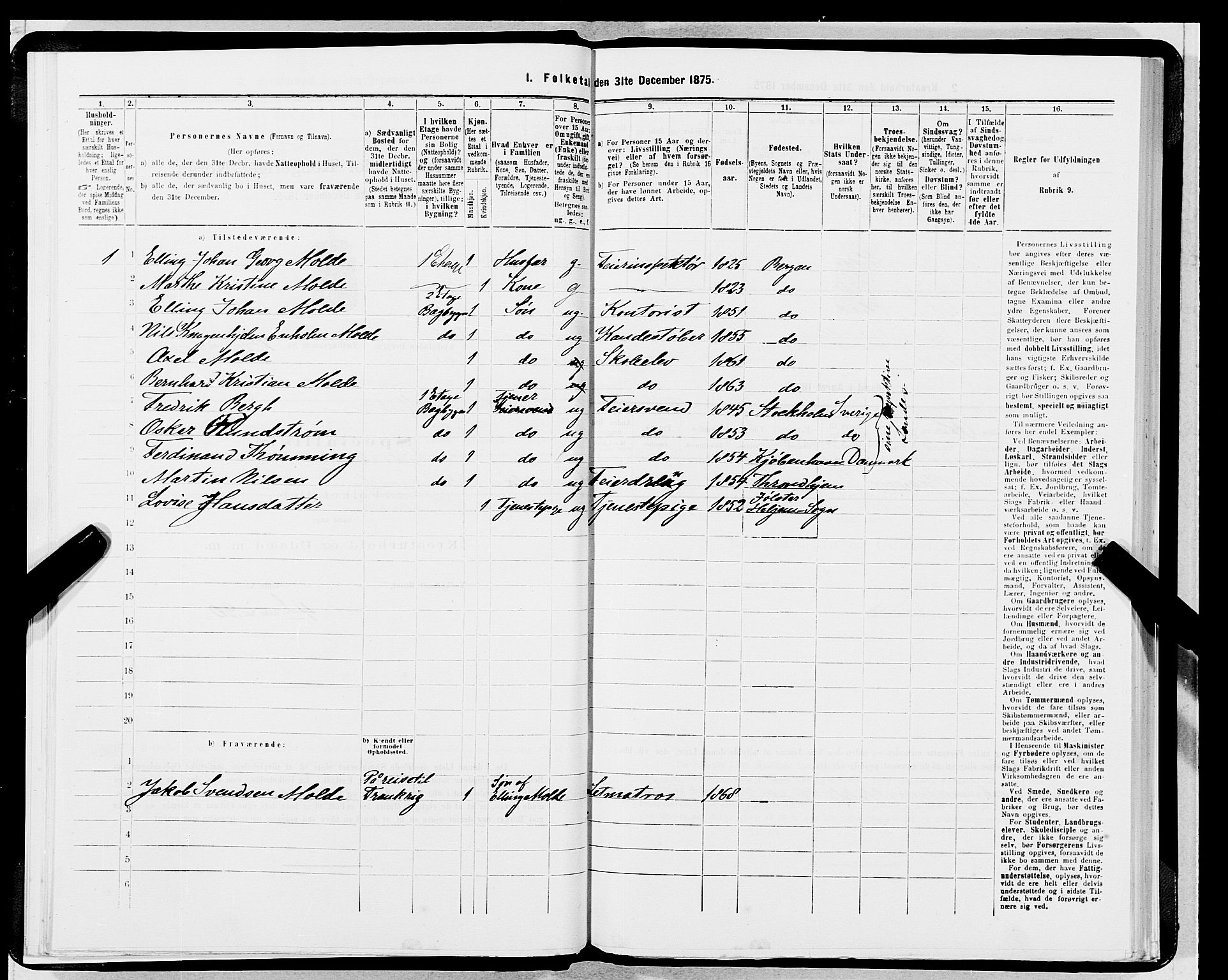 SAB, 1875 census for 1301 Bergen, 1875, p. 693