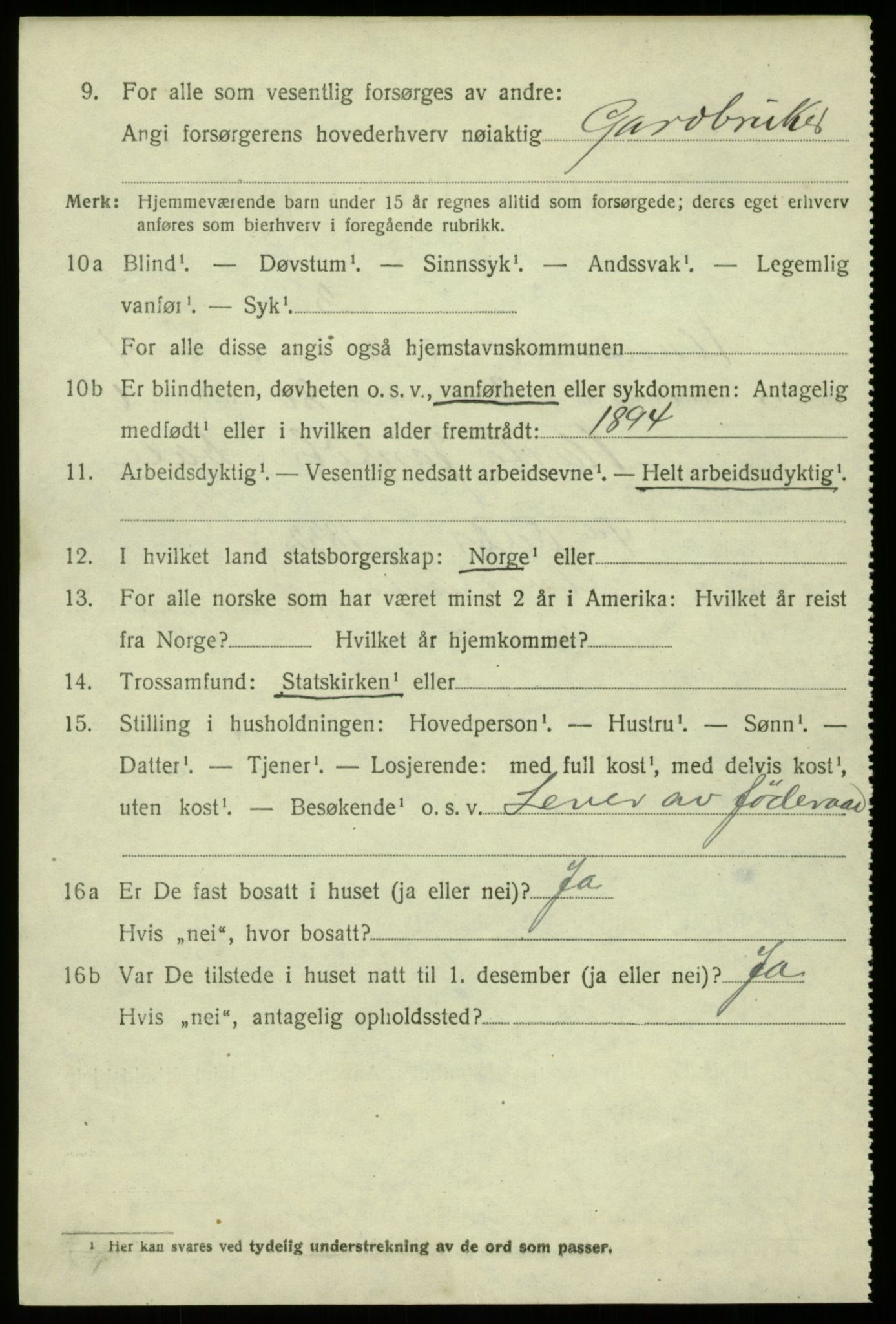 SAB, 1920 census for Alversund, 1920, p. 2685