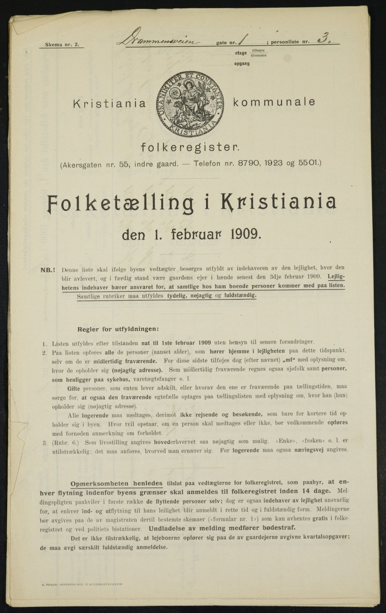 OBA, Municipal Census 1909 for Kristiania, 1909, p. 14803