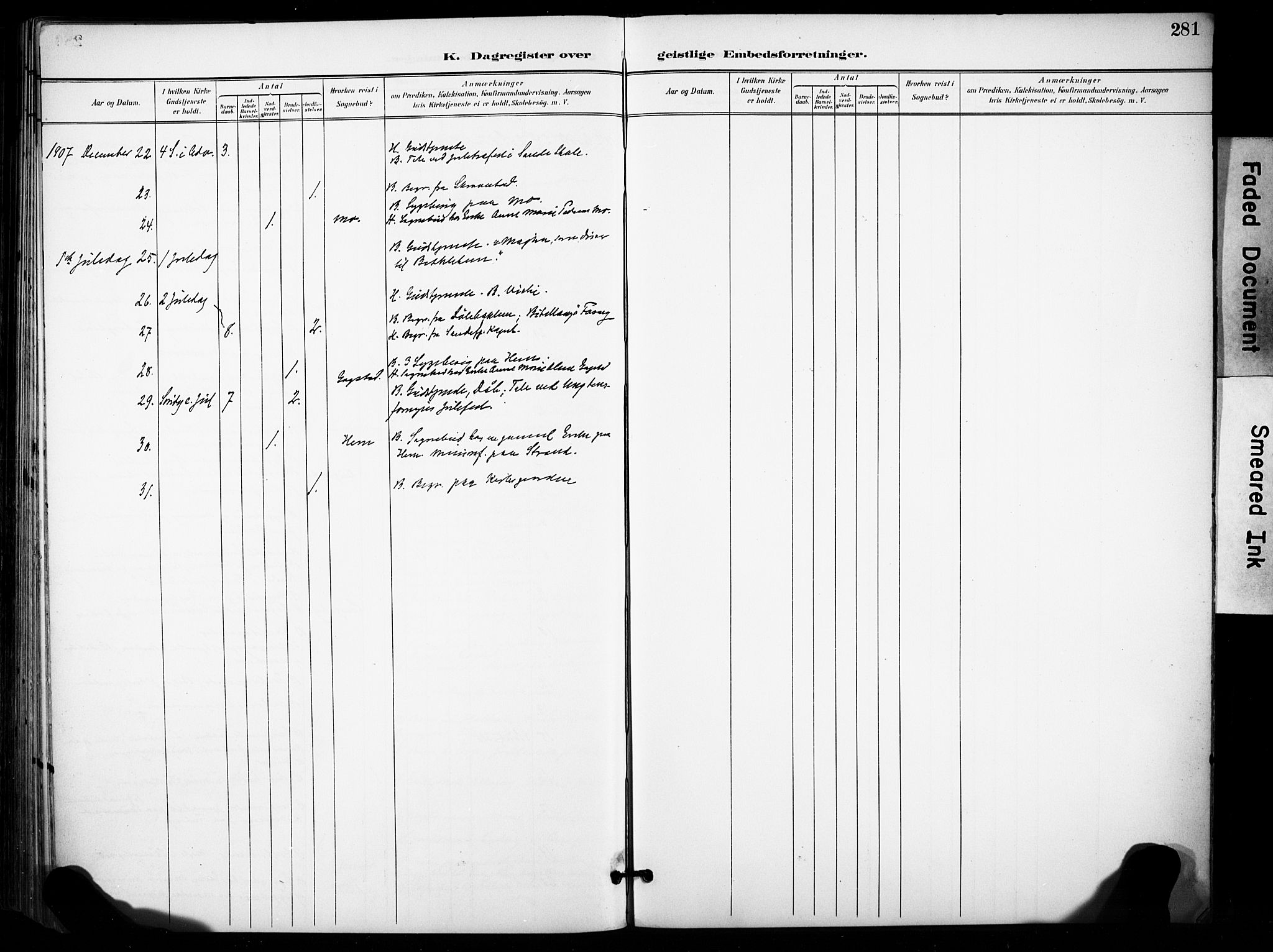 Sandar kirkebøker, AV/SAKO-A-243/F/Fa/L0015: Parish register (official) no. 15, 1896-1907, p. 281