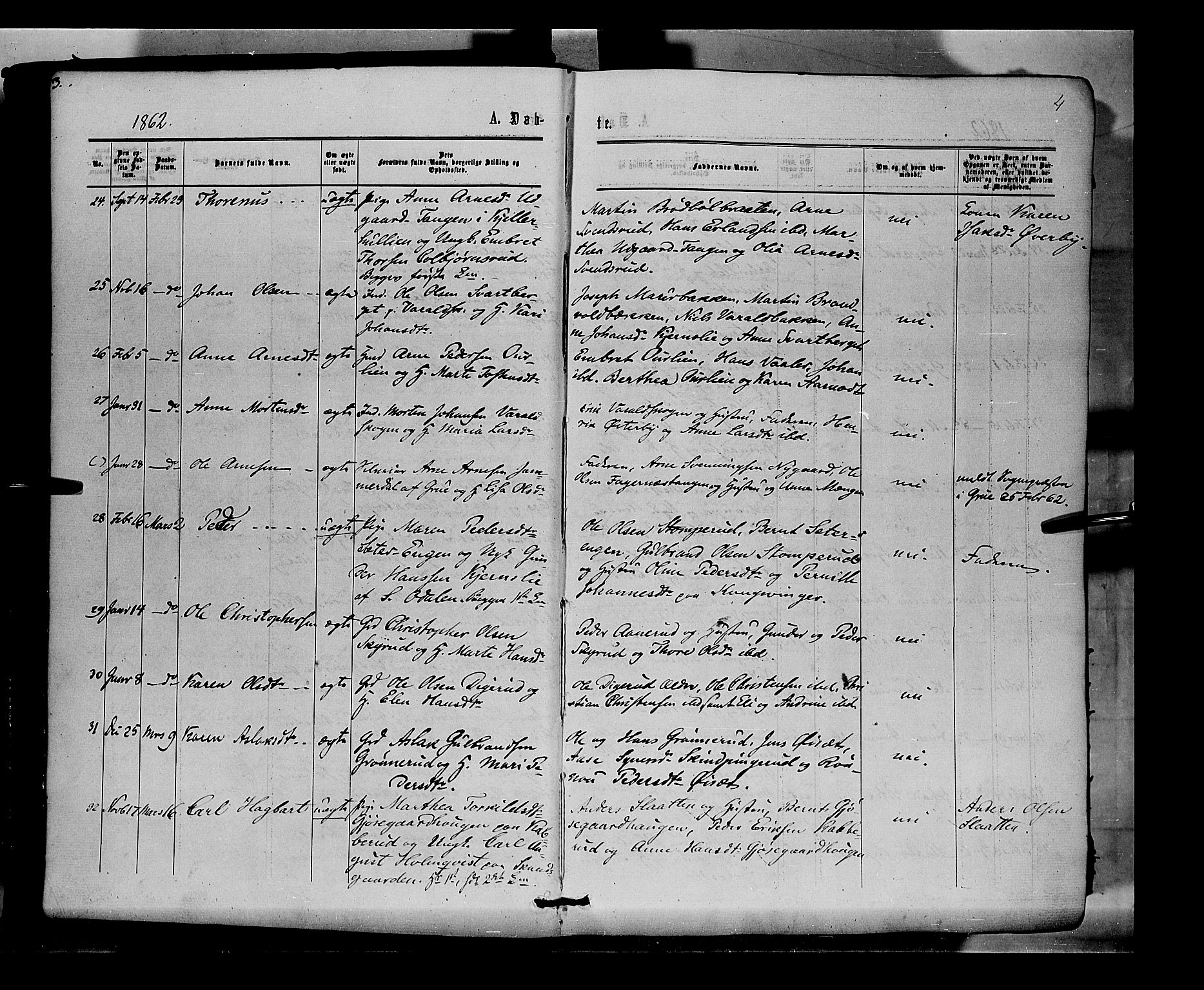 Vinger prestekontor, AV/SAH-PREST-024/H/Ha/Haa/L0011: Parish register (official) no. 11, 1862-1870, p. 4