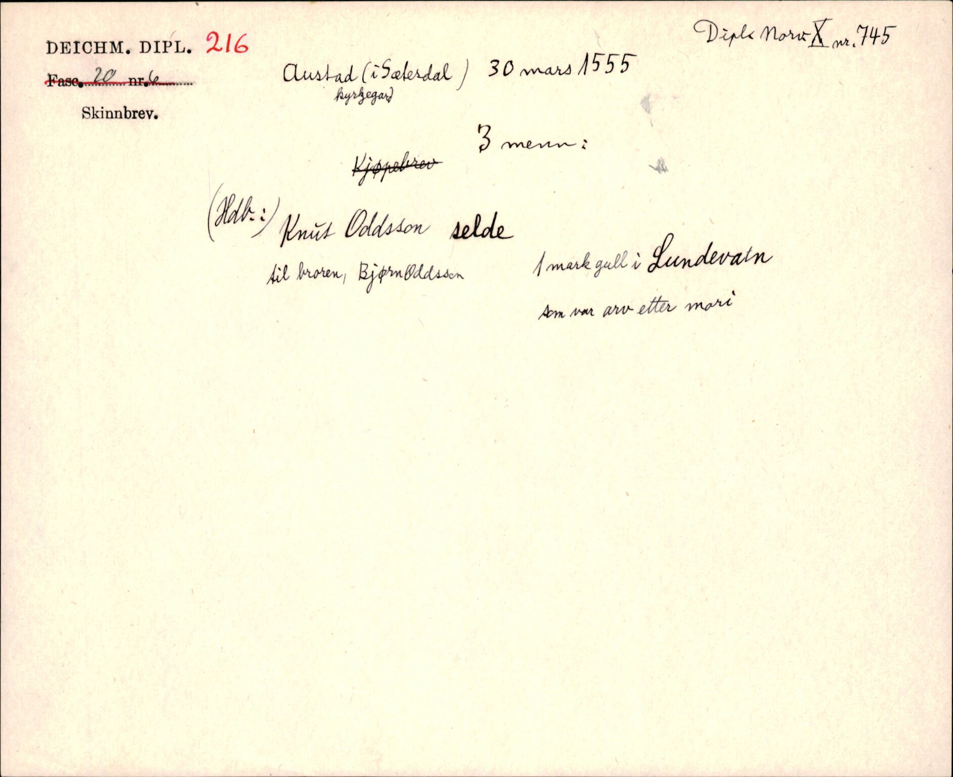 Riksarkivets diplomsamling, AV/RA-EA-5965/F35/F35j/L0001: Regestsedler: Deichmanske diplomer nr. 1-450, p. 447