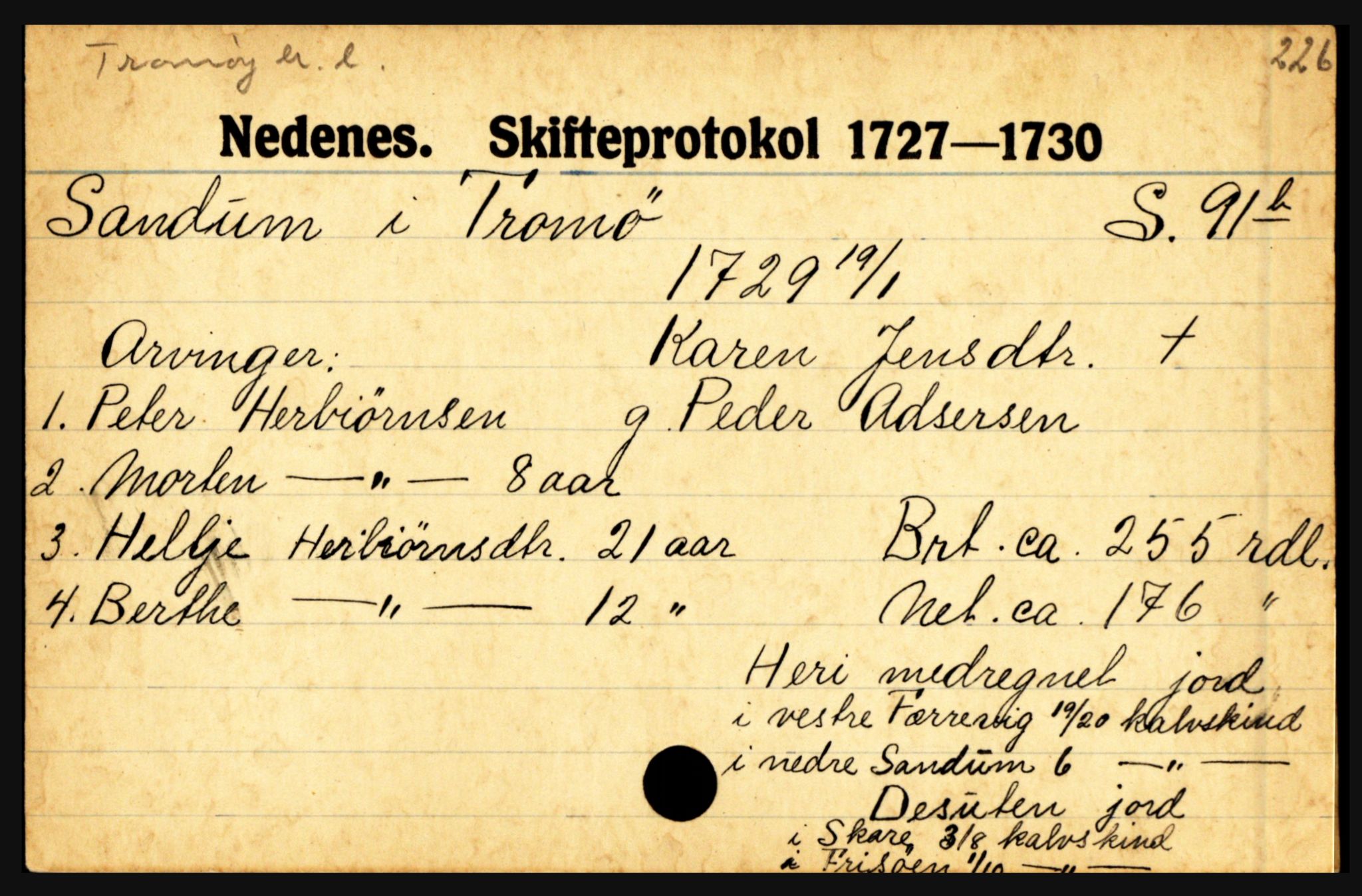 Nedenes sorenskriveri før 1824, AV/SAK-1221-0007/H, p. 25487