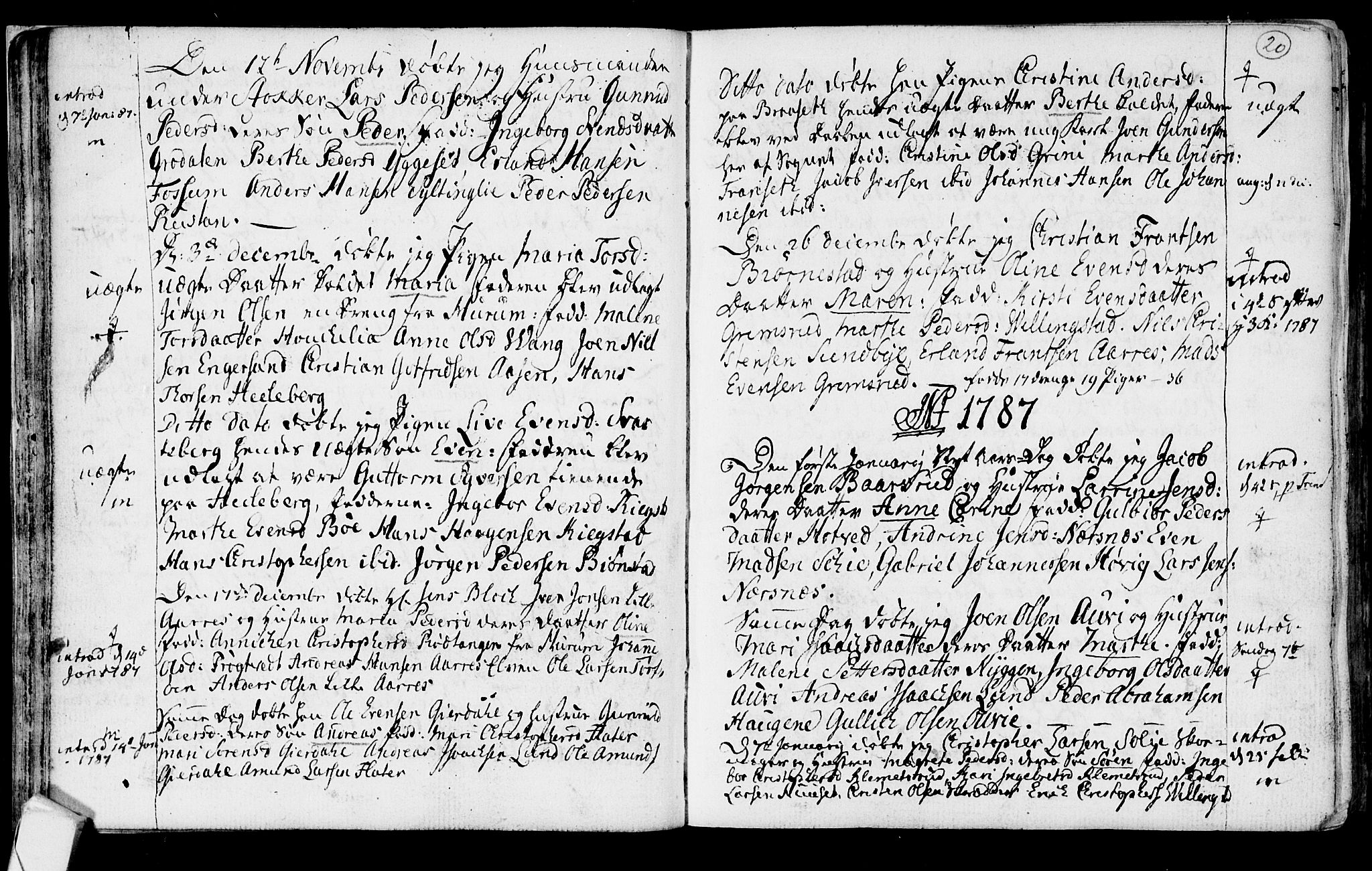 Røyken kirkebøker, SAKO/A-241/F/Fa/L0003: Parish register (official) no. 3, 1782-1813, p. 20