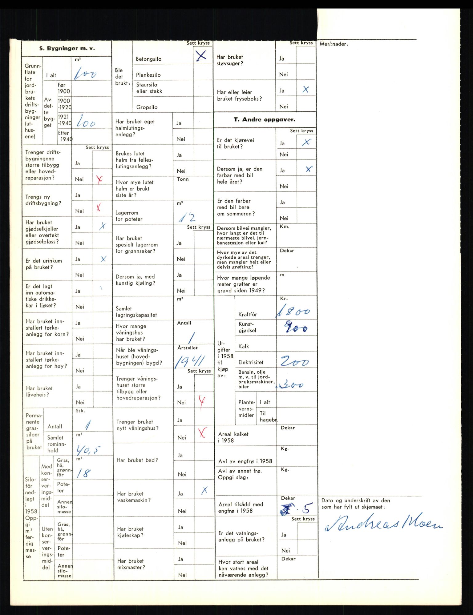 Statistisk sentralbyrå, Næringsøkonomiske emner, Jordbruk, skogbruk, jakt, fiske og fangst, AV/RA-S-2234/G/Gd/L0656: Troms: 1924 Målselv (kl. 0-3) og 1925 Sørreisa, 1959, p. 1779