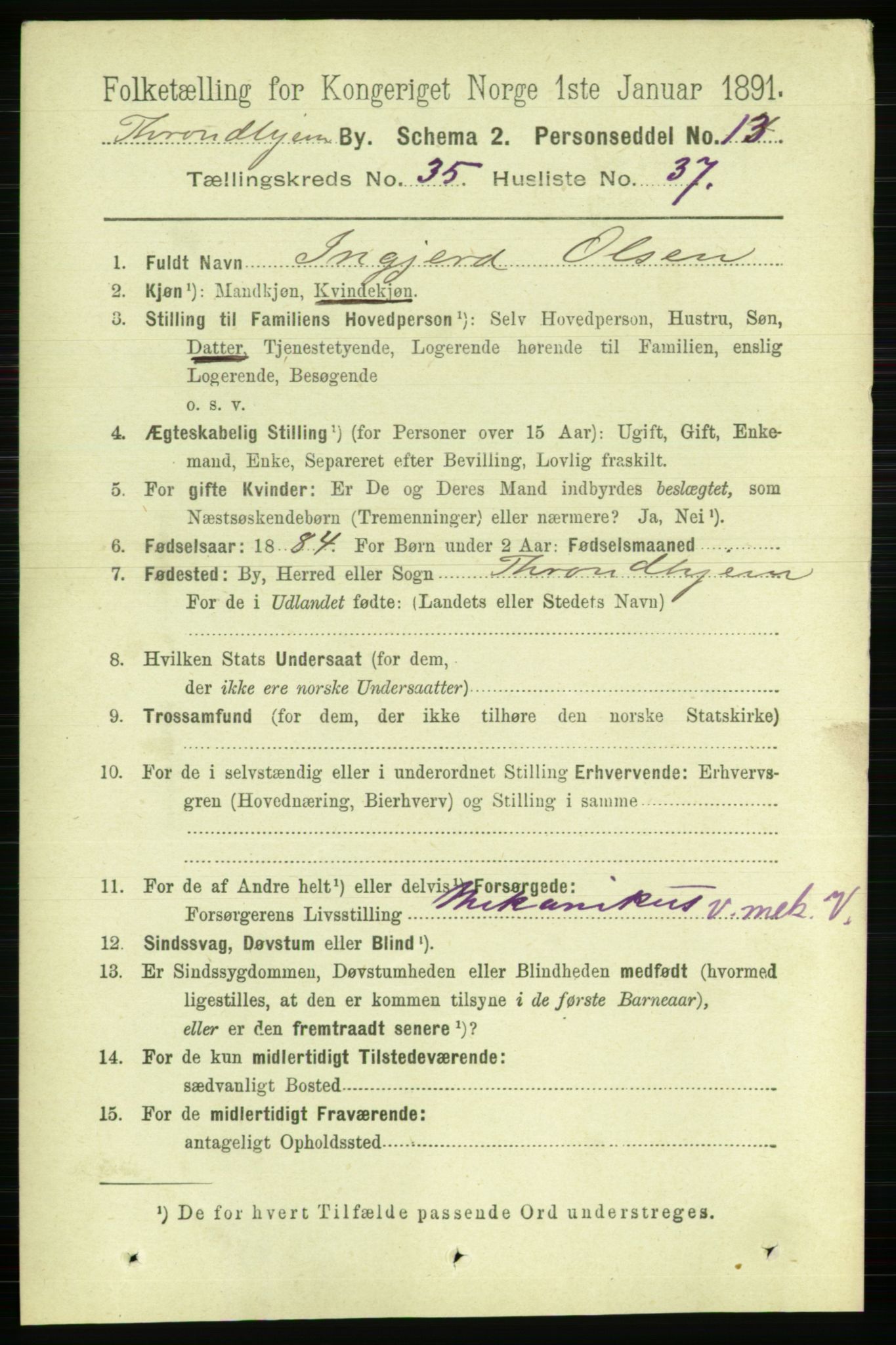 RA, 1891 census for 1601 Trondheim, 1891, p. 26836