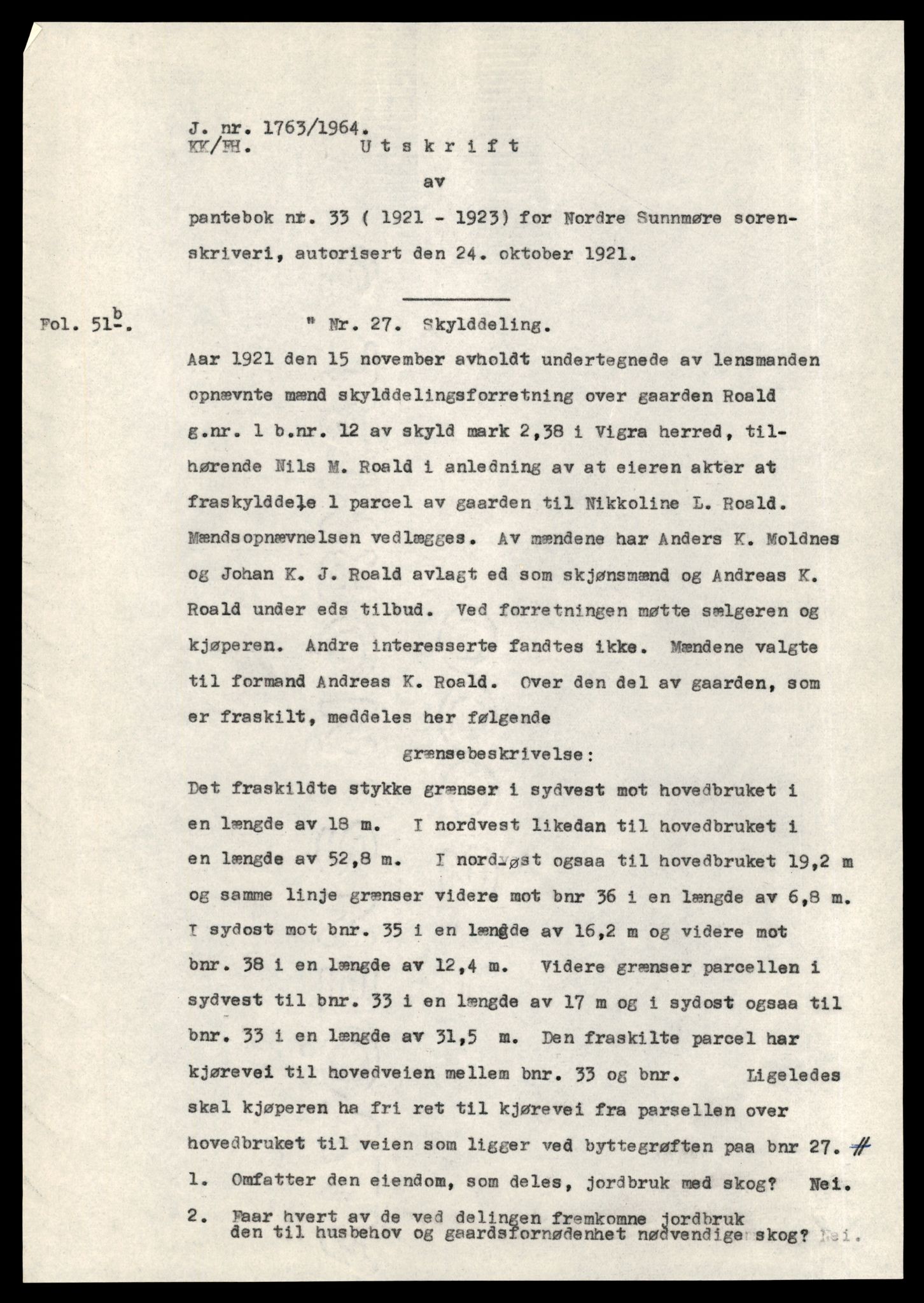 Statsarkivet i Trondheim, AV/SAT-A-4183/J/Jb/L0045: Pantebok 33, 1921-1929