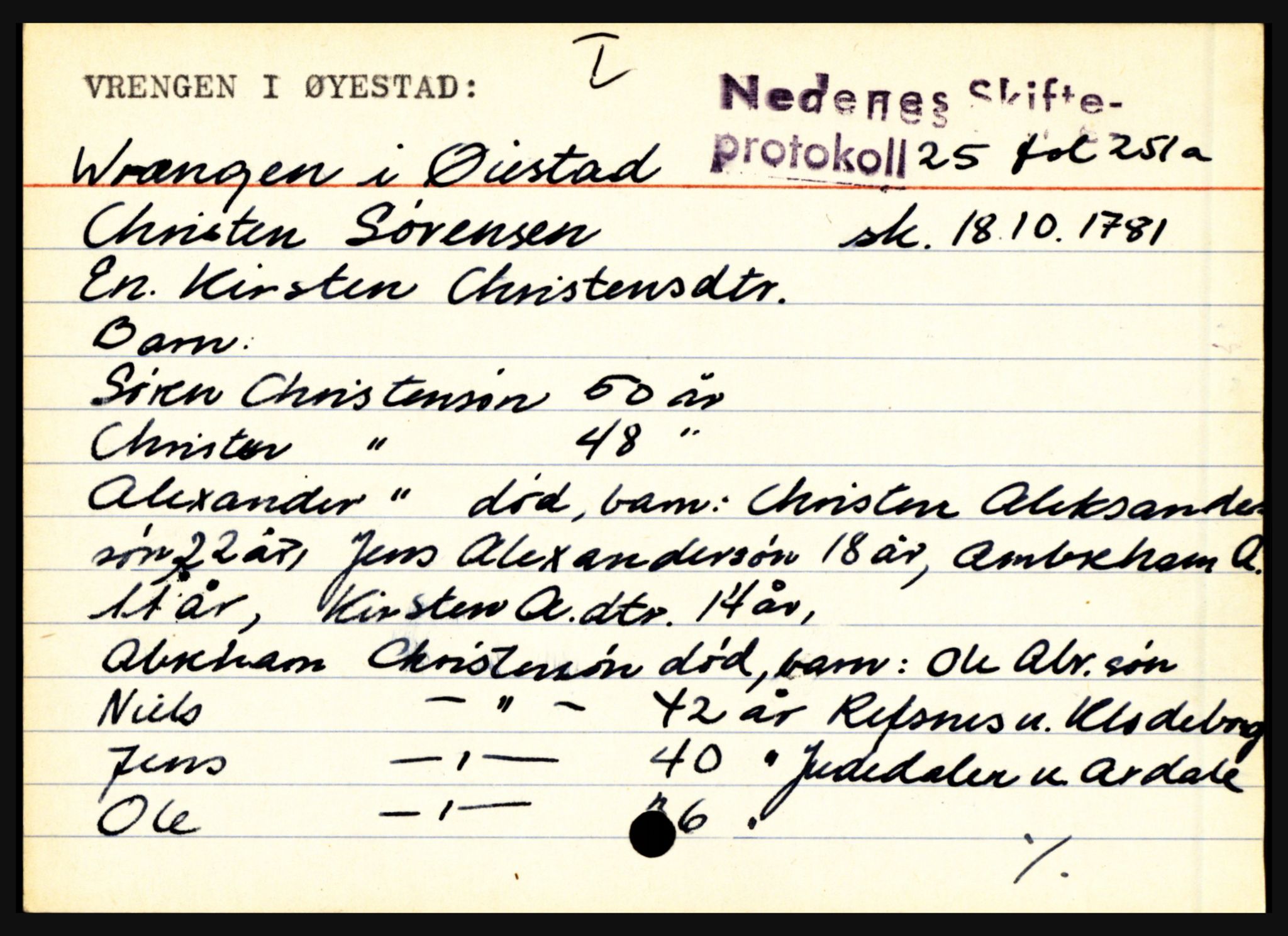 Nedenes sorenskriveri før 1824, AV/SAK-1221-0007/H, p. 33425