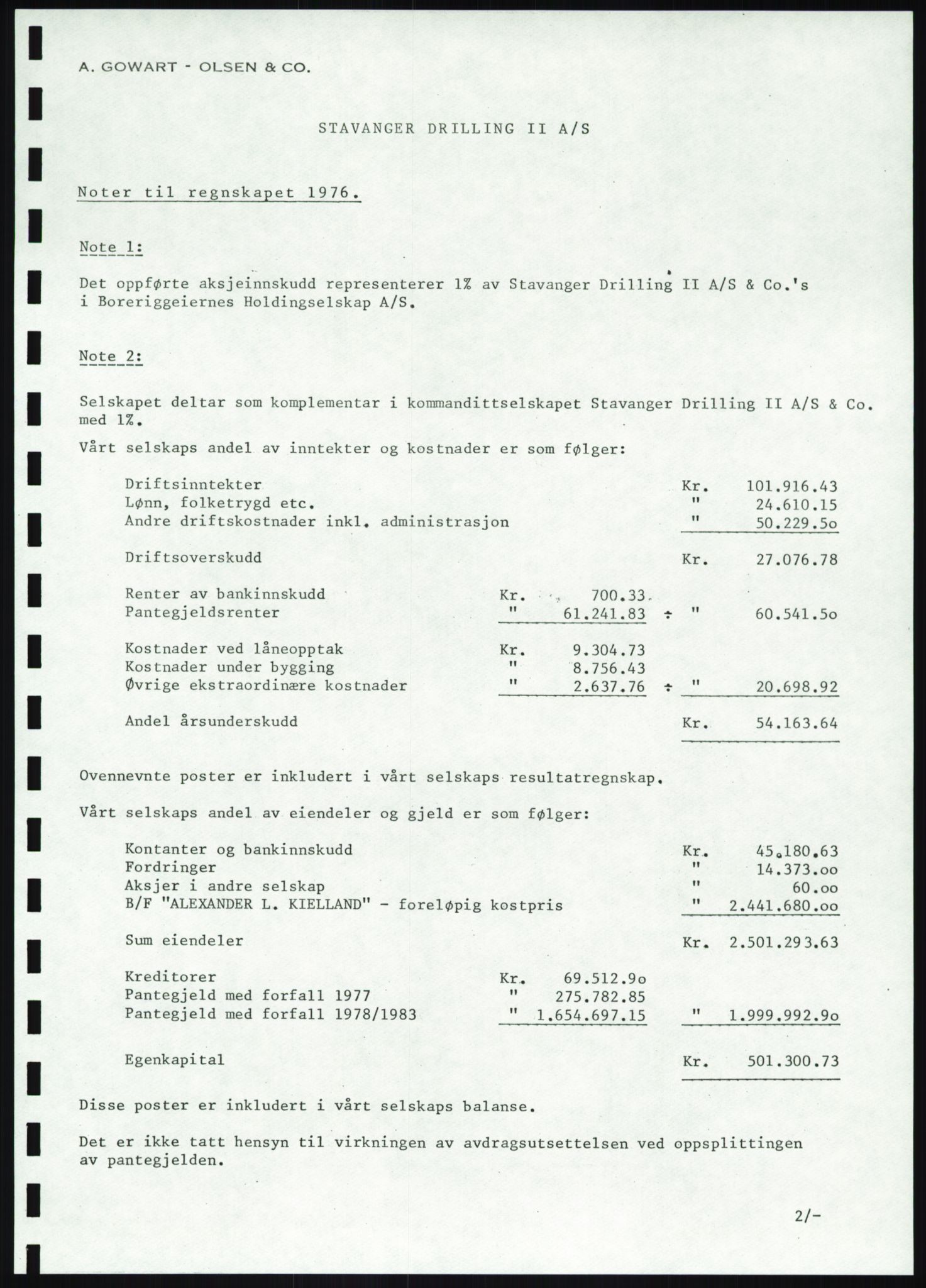 Pa 1503 - Stavanger Drilling AS, AV/SAST-A-101906/A/Ac/L0001: Årsberetninger, 1974-1978, p. 257