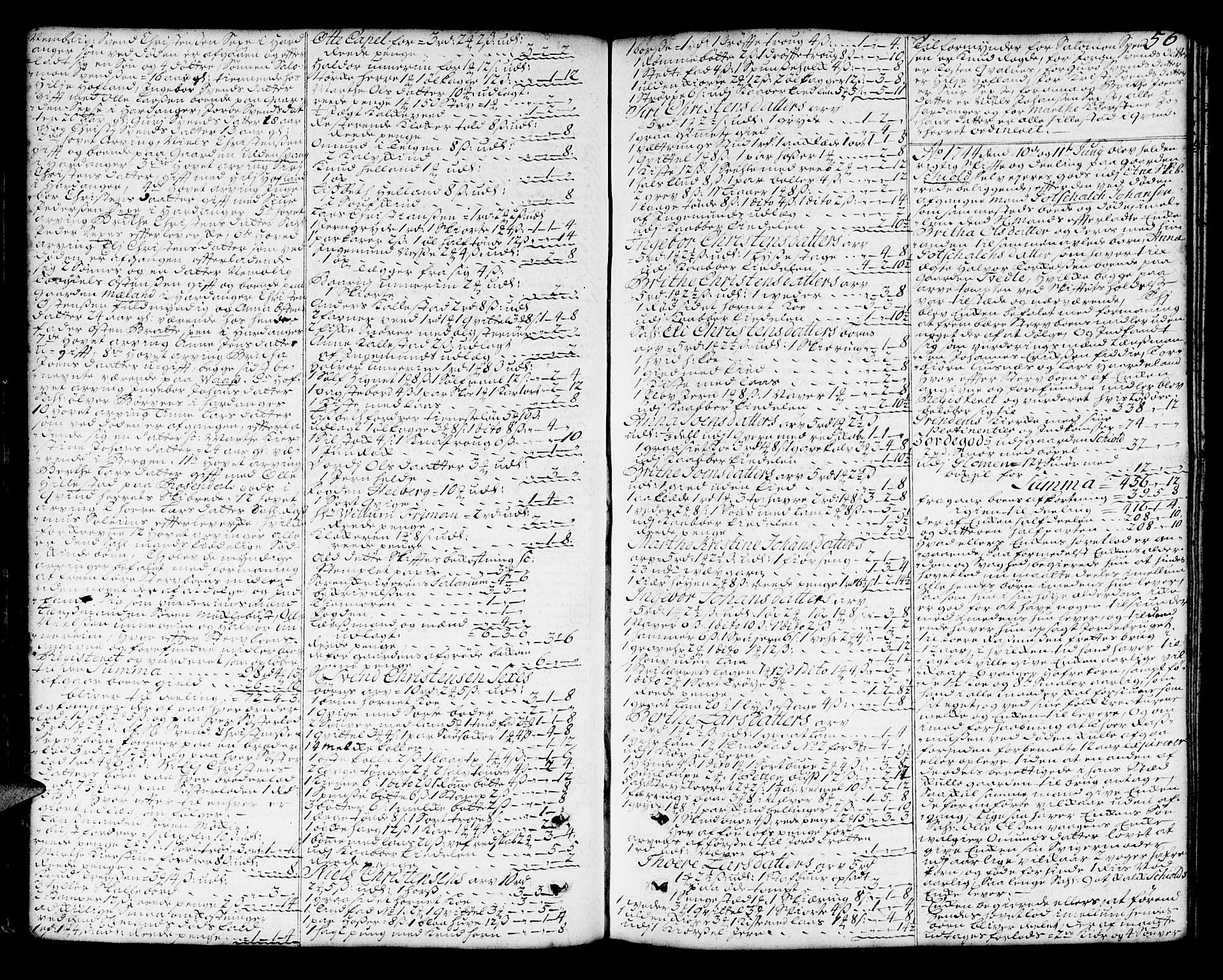 Sunnhordland sorenskrivar, SAB/A-2401/1/H/Ha/Haa/L0006: Skifteprotokollar. Register på lesesal. Fol. 1061- ut, 1743-1749, p. 55b-56a