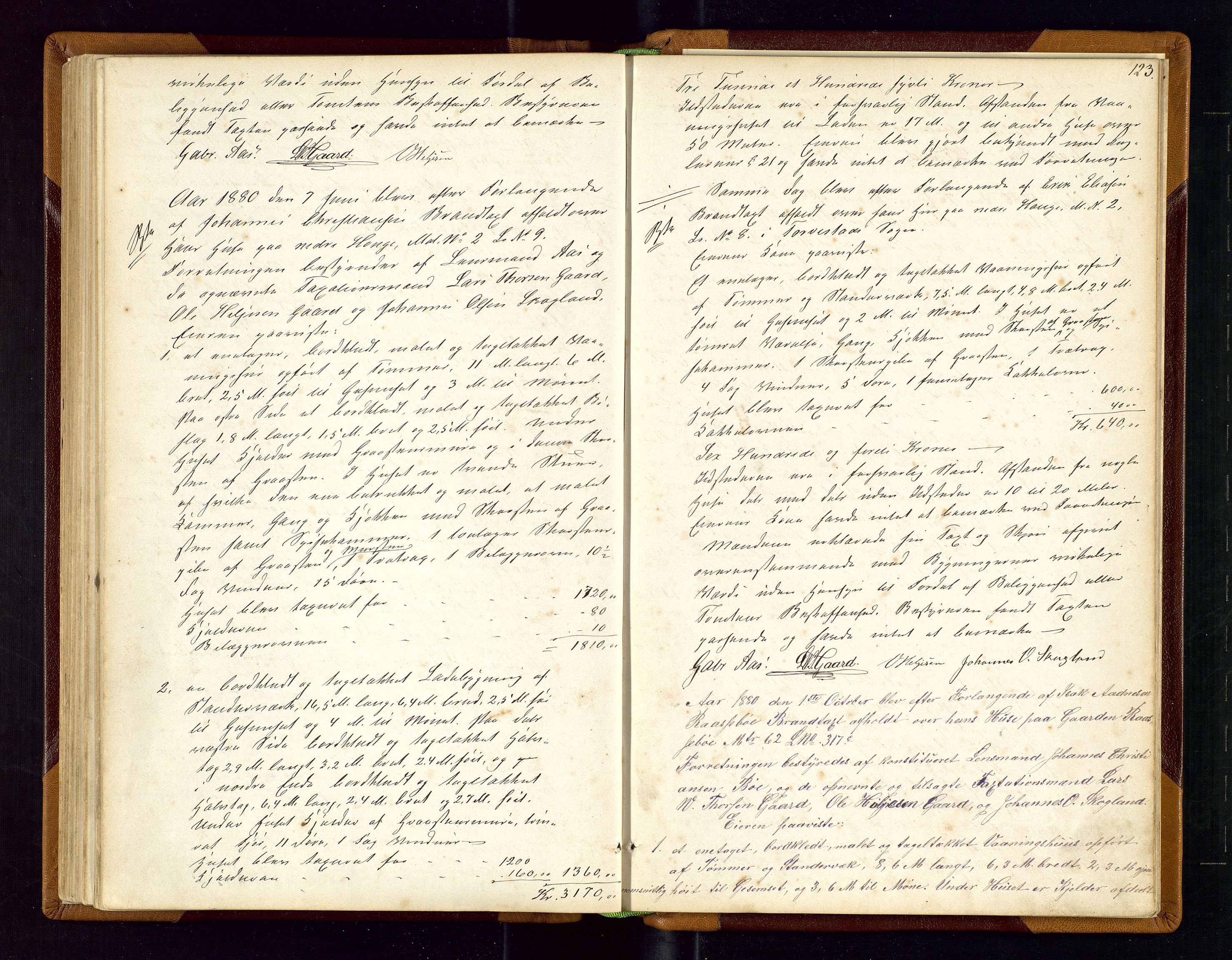 Torvestad lensmannskontor, AV/SAST-A-100307/1/Goa/L0001: "Brandtaxationsprotokol for Torvestad Thinglag", 1867-1883, p. 122b-123a