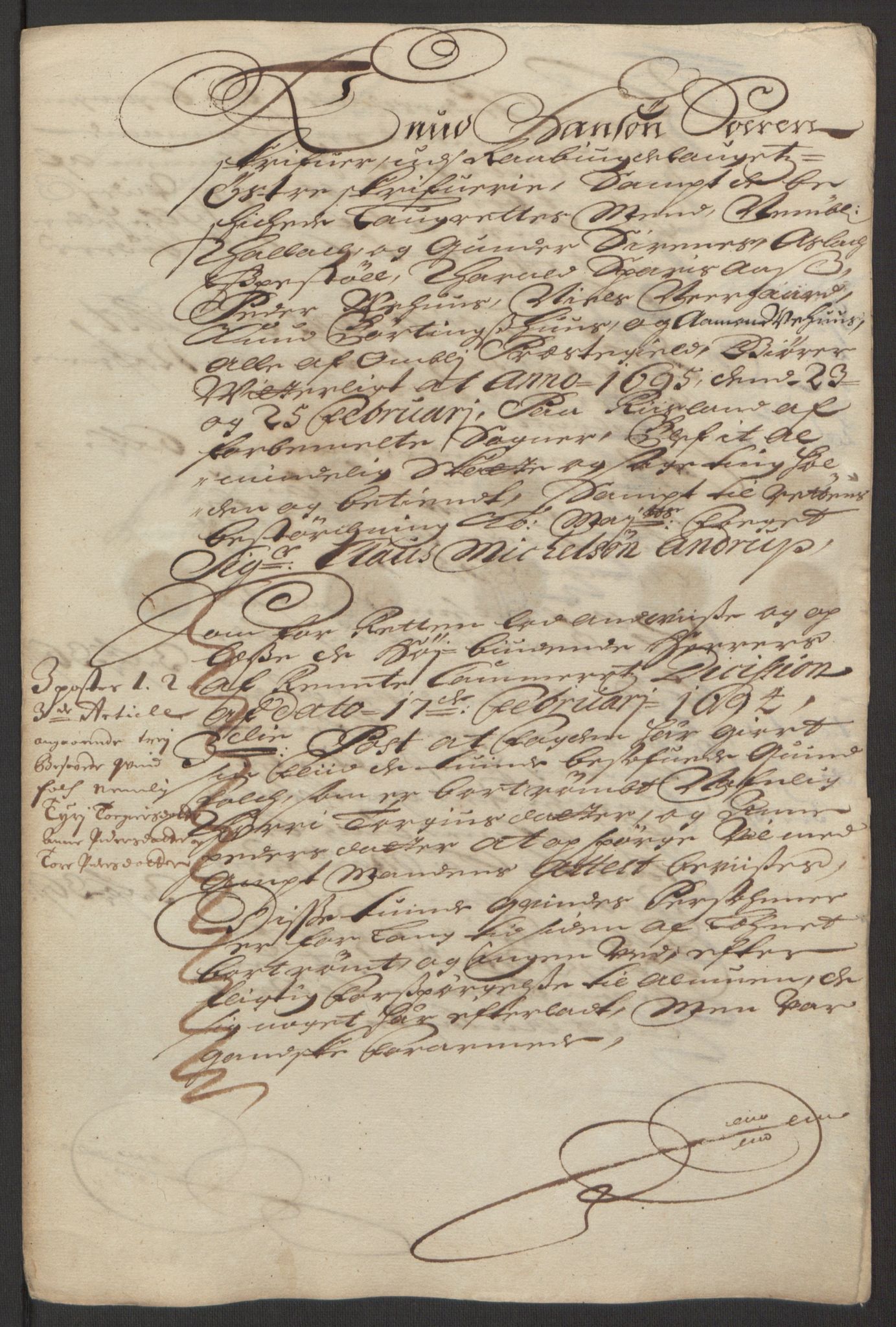 Rentekammeret inntil 1814, Reviderte regnskaper, Fogderegnskap, AV/RA-EA-4092/R40/L2444: Fogderegnskap Råbyggelag, 1693-1696, p. 175