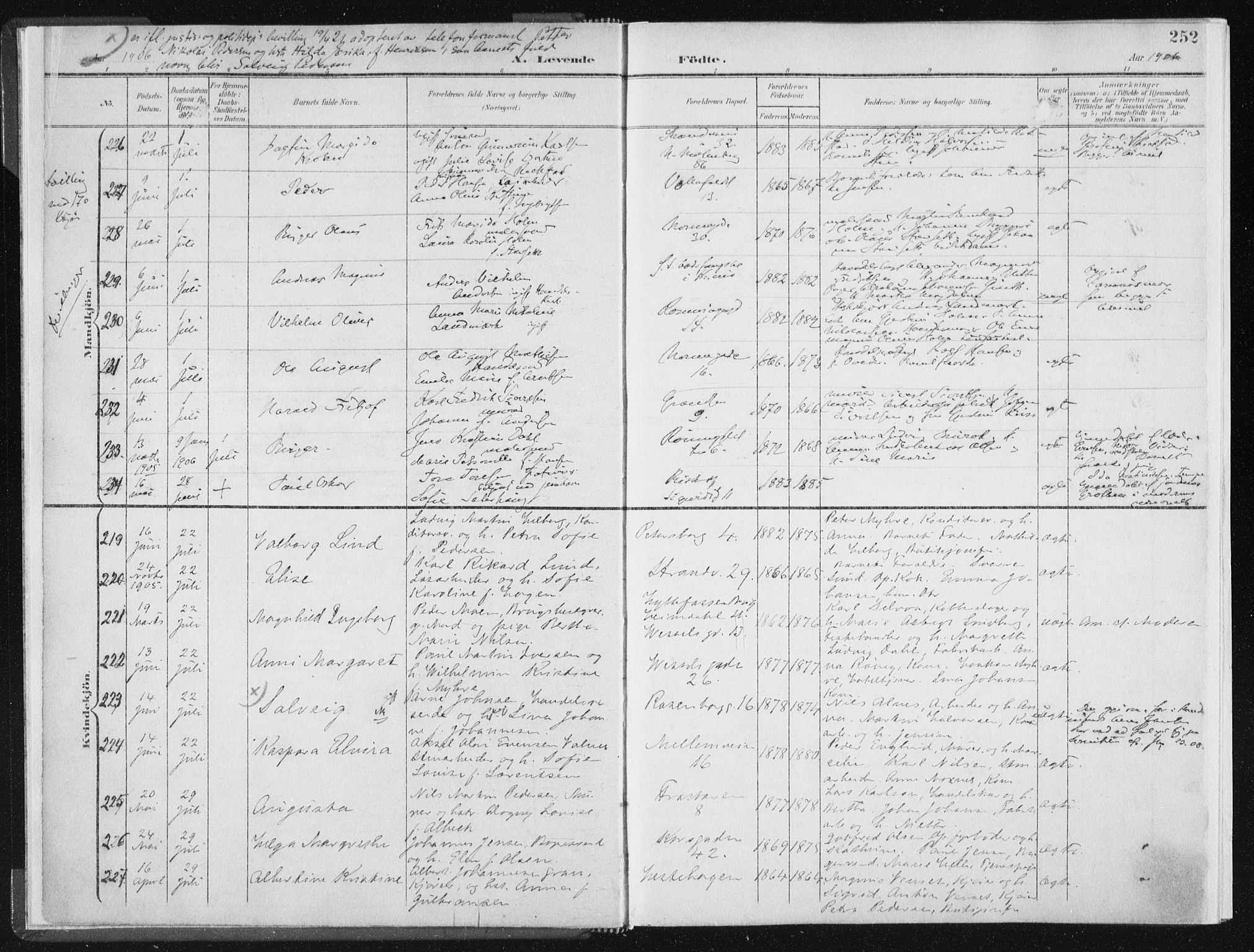 Ministerialprotokoller, klokkerbøker og fødselsregistre - Sør-Trøndelag, AV/SAT-A-1456/604/L0200: Parish register (official) no. 604A20II, 1901-1908, p. 252