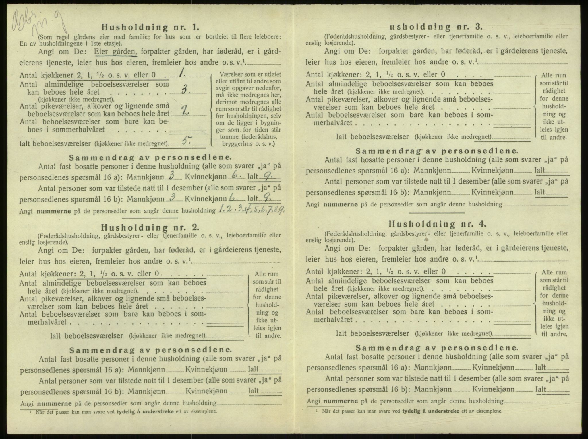 SAB, 1920 census for Haus, 1920, p. 1005