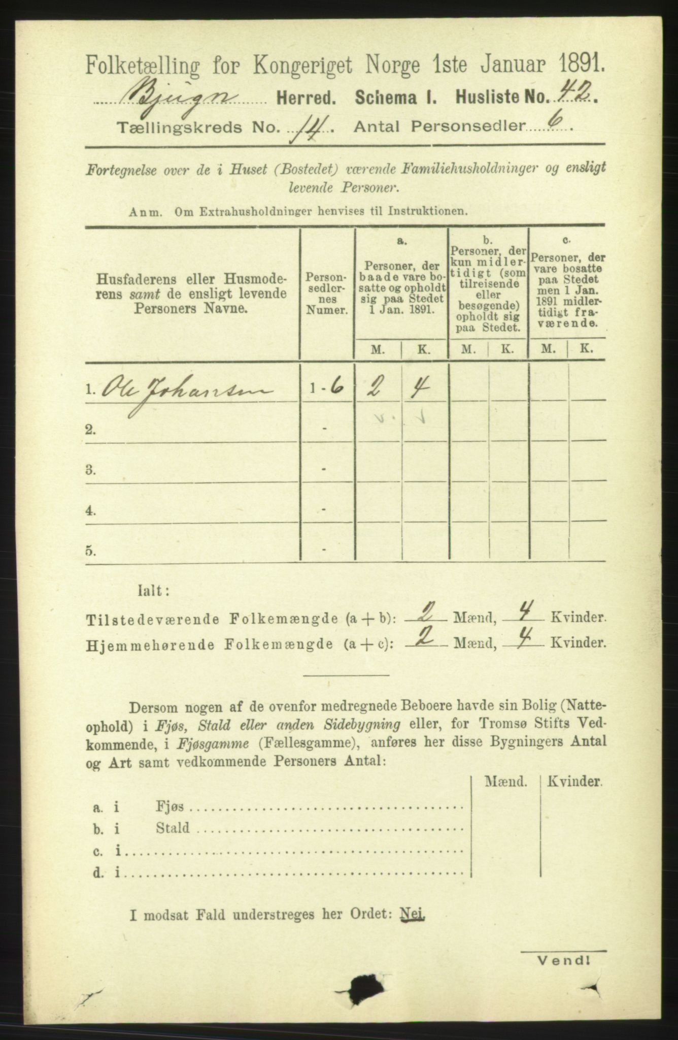 RA, 1891 census for 1627 Bjugn, 1891, p. 3968