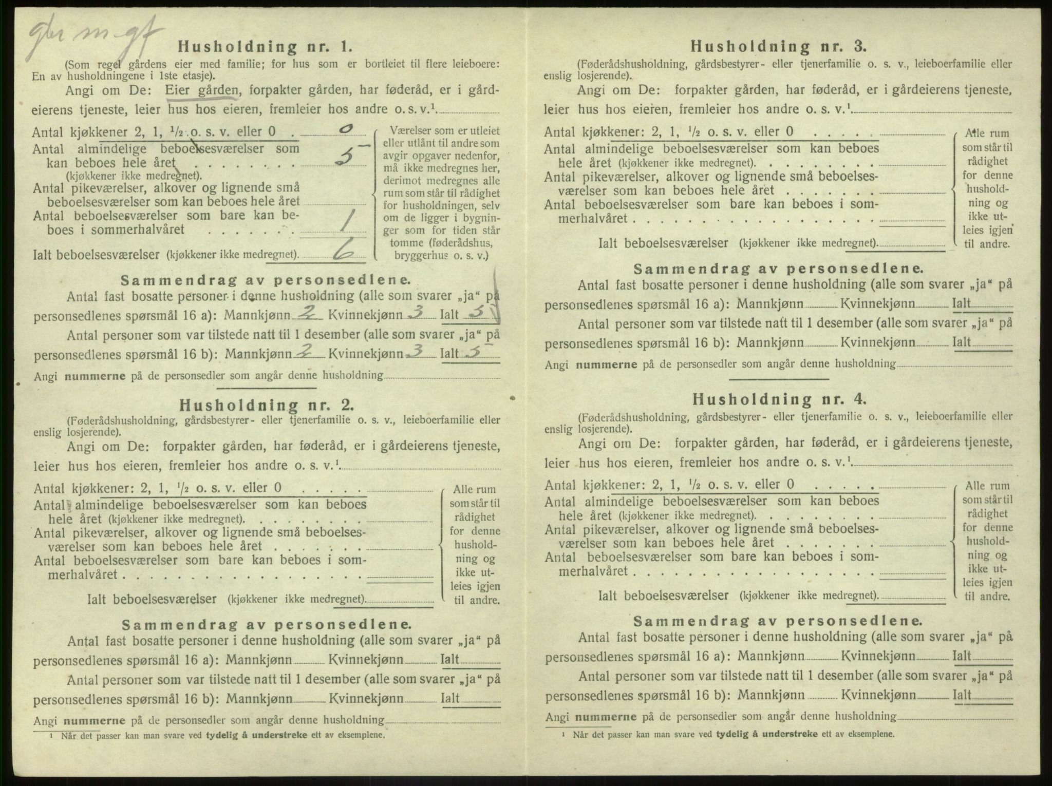 SAB, 1920 census for Vevring, 1920, p. 182