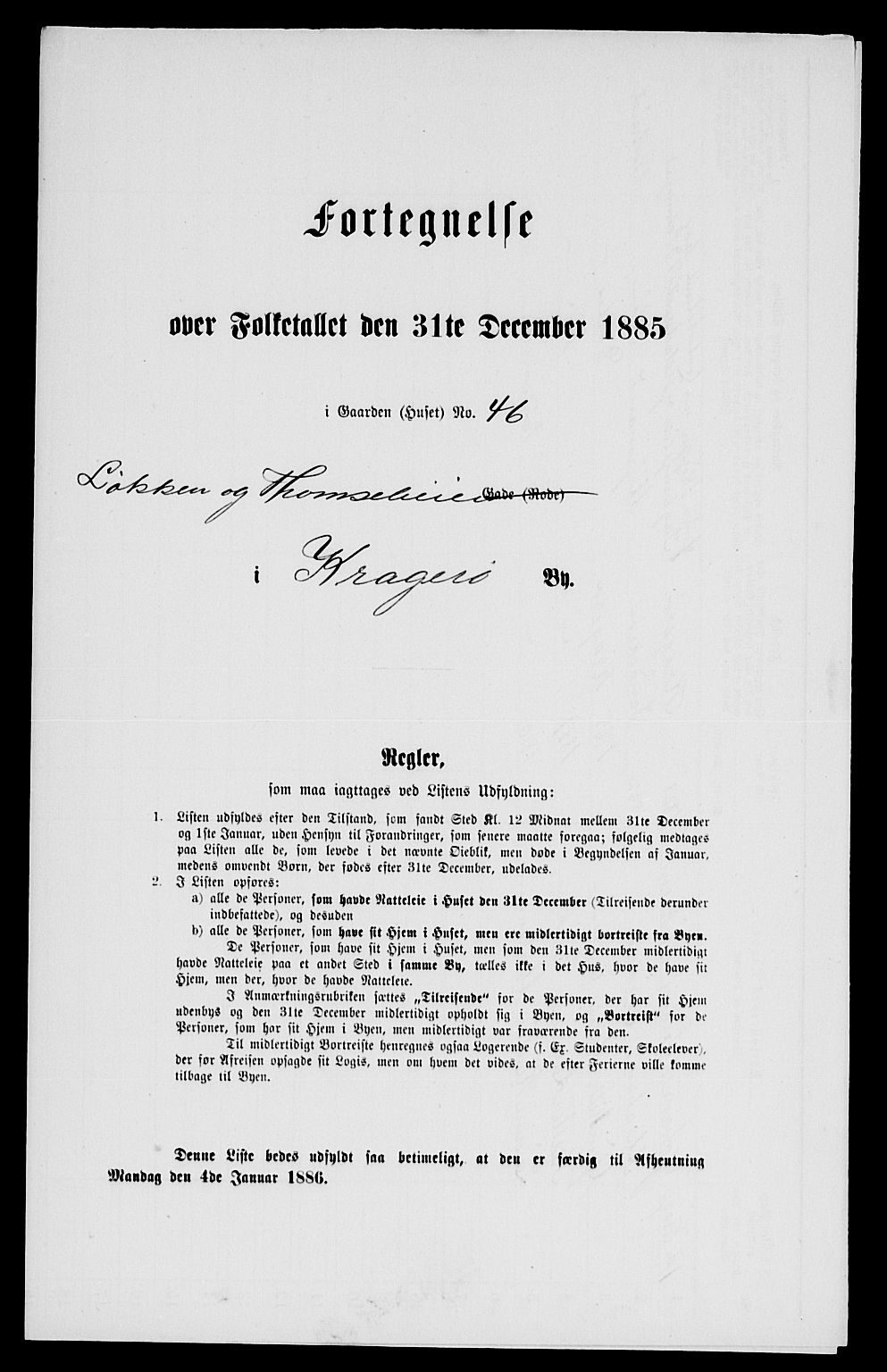 SAKO, 1885 census for 0801 Kragerø, 1885, p. 747