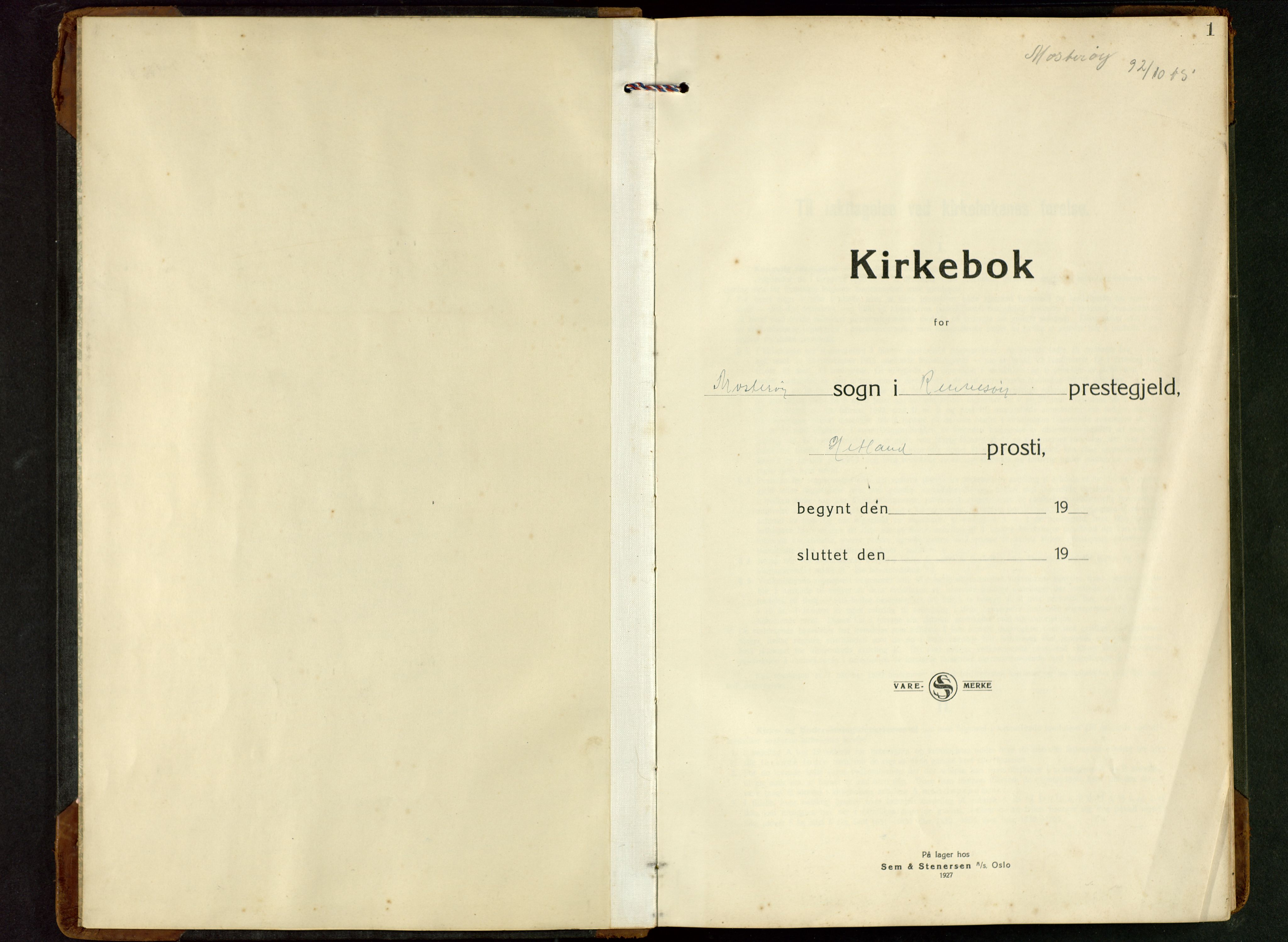Rennesøy sokneprestkontor, SAST/A -101827/H/Ha/Hab/L0017: Parish register (copy) no. B 16, 1929-1949, p. 1