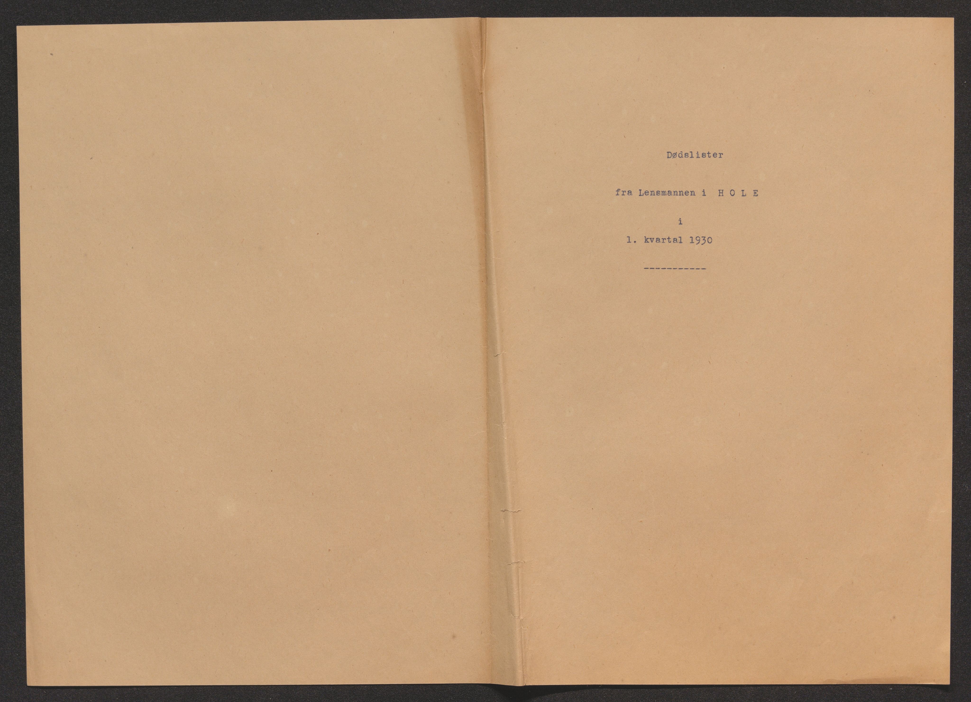 Ringerike sorenskriveri, SAKO/A-105/H/Ha/Hab/L0021: Dødsfallslister Hole, 1926-1932