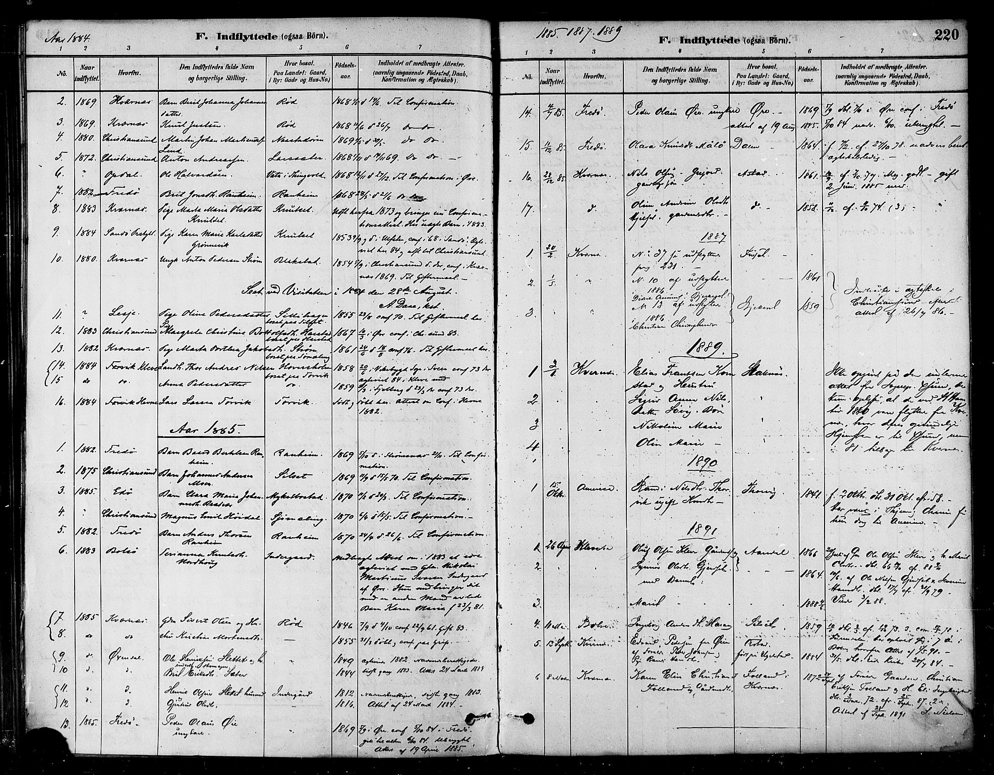 Ministerialprotokoller, klokkerbøker og fødselsregistre - Møre og Romsdal, SAT/A-1454/584/L0967: Parish register (official) no. 584A07, 1879-1894, p. 220