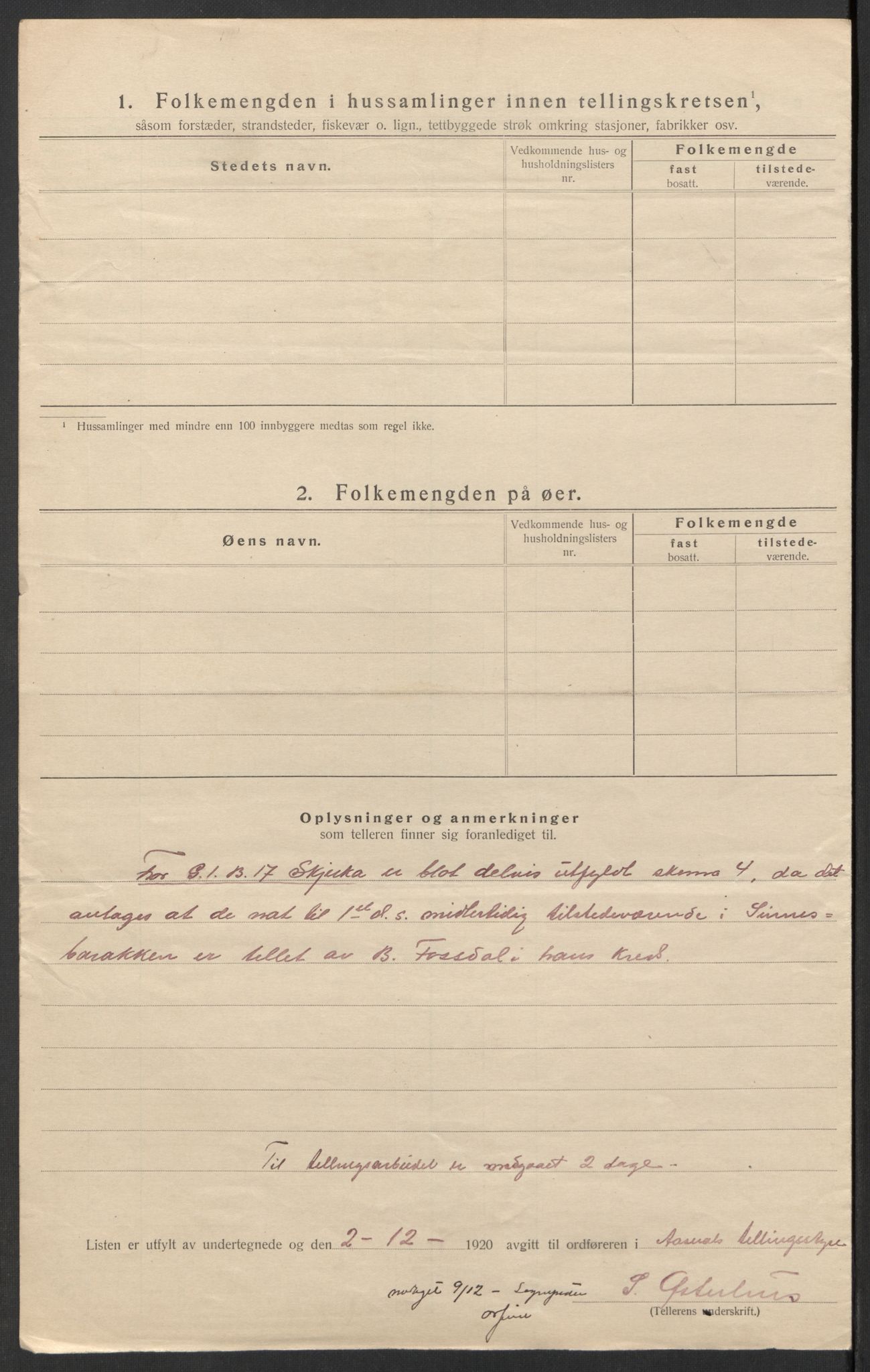 SAK, 1920 census for Åseral, 1920, p. 25