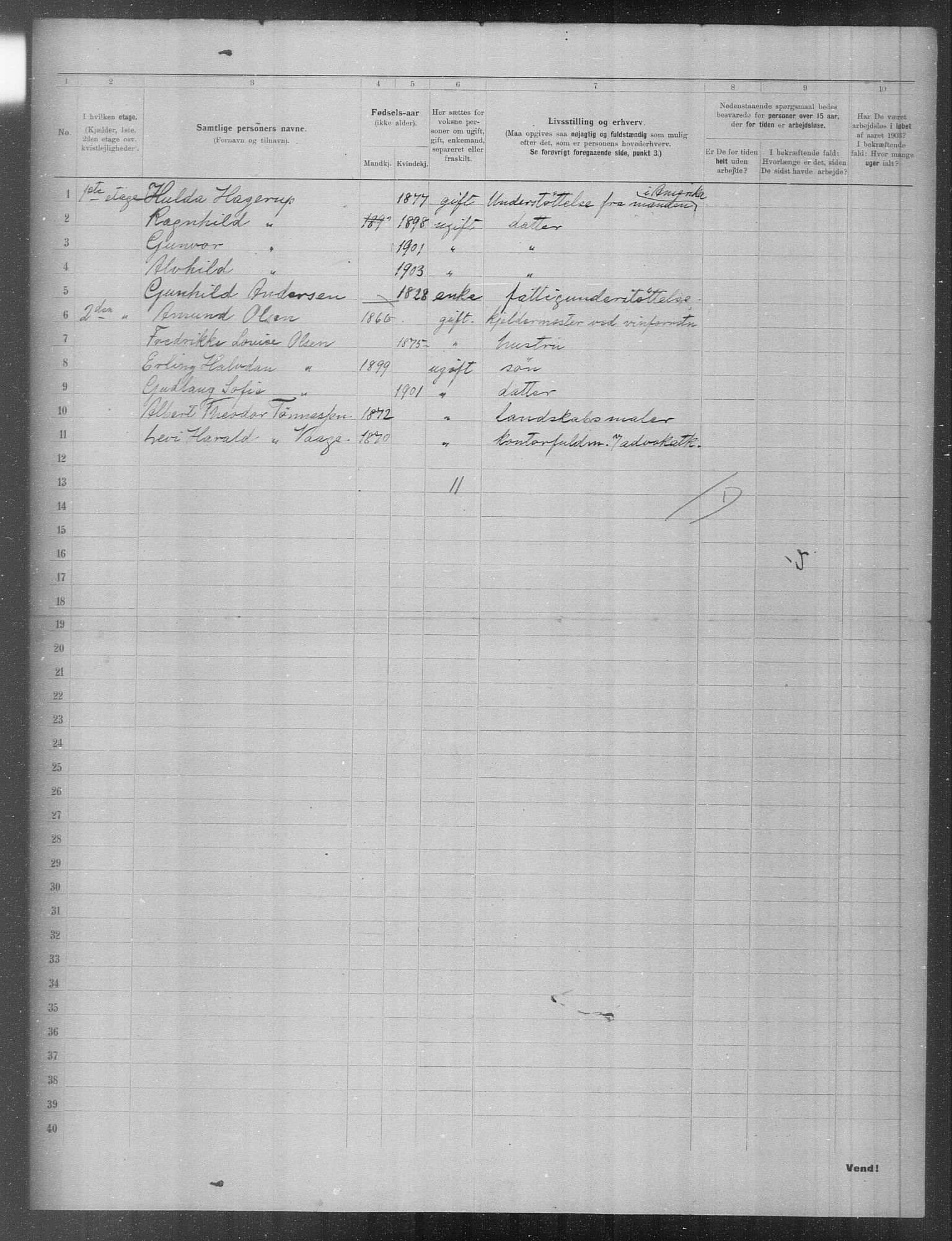 OBA, Municipal Census 1903 for Kristiania, 1903, p. 539