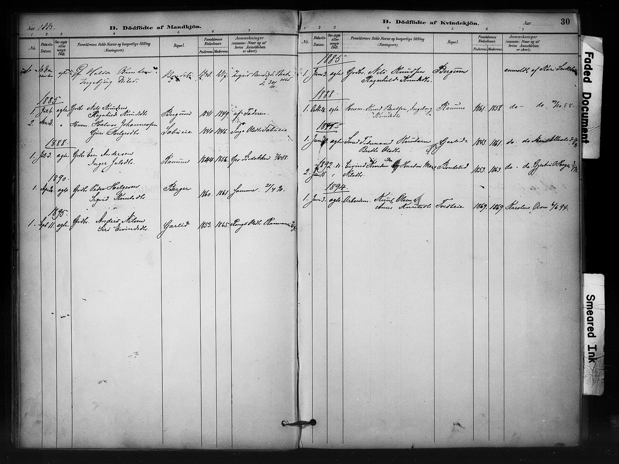 Nord-Aurdal prestekontor, AV/SAH-PREST-132/H/Ha/Haa/L0012: Parish register (official) no. 12, 1883-1895, p. 30