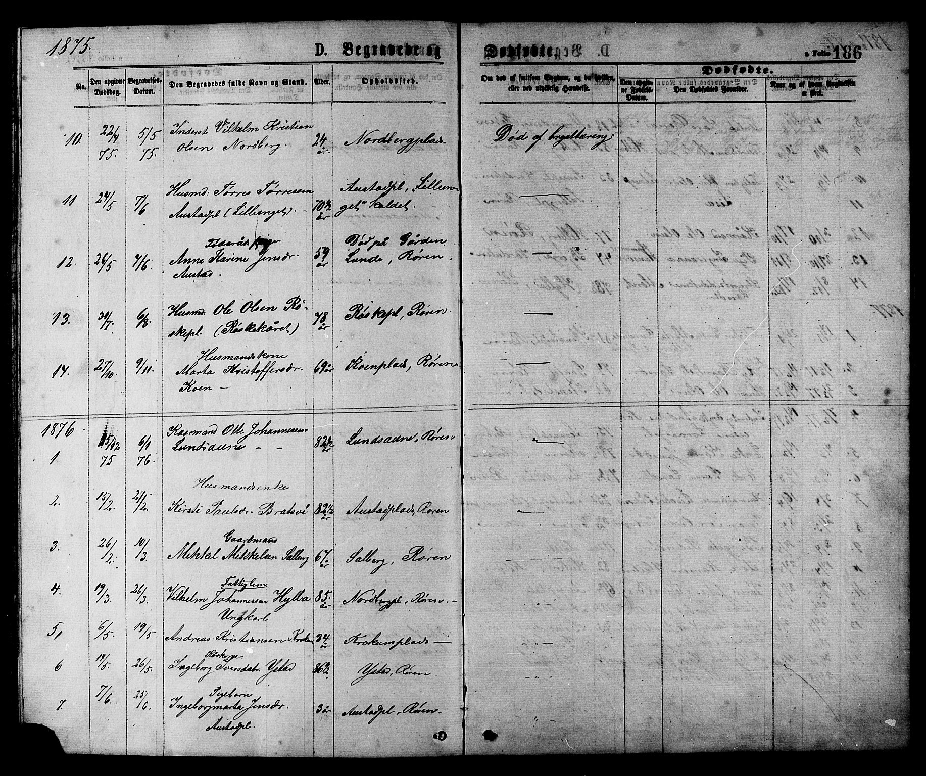 Ministerialprotokoller, klokkerbøker og fødselsregistre - Nord-Trøndelag, SAT/A-1458/731/L0311: Parish register (copy) no. 731C02, 1875-1911, p. 186