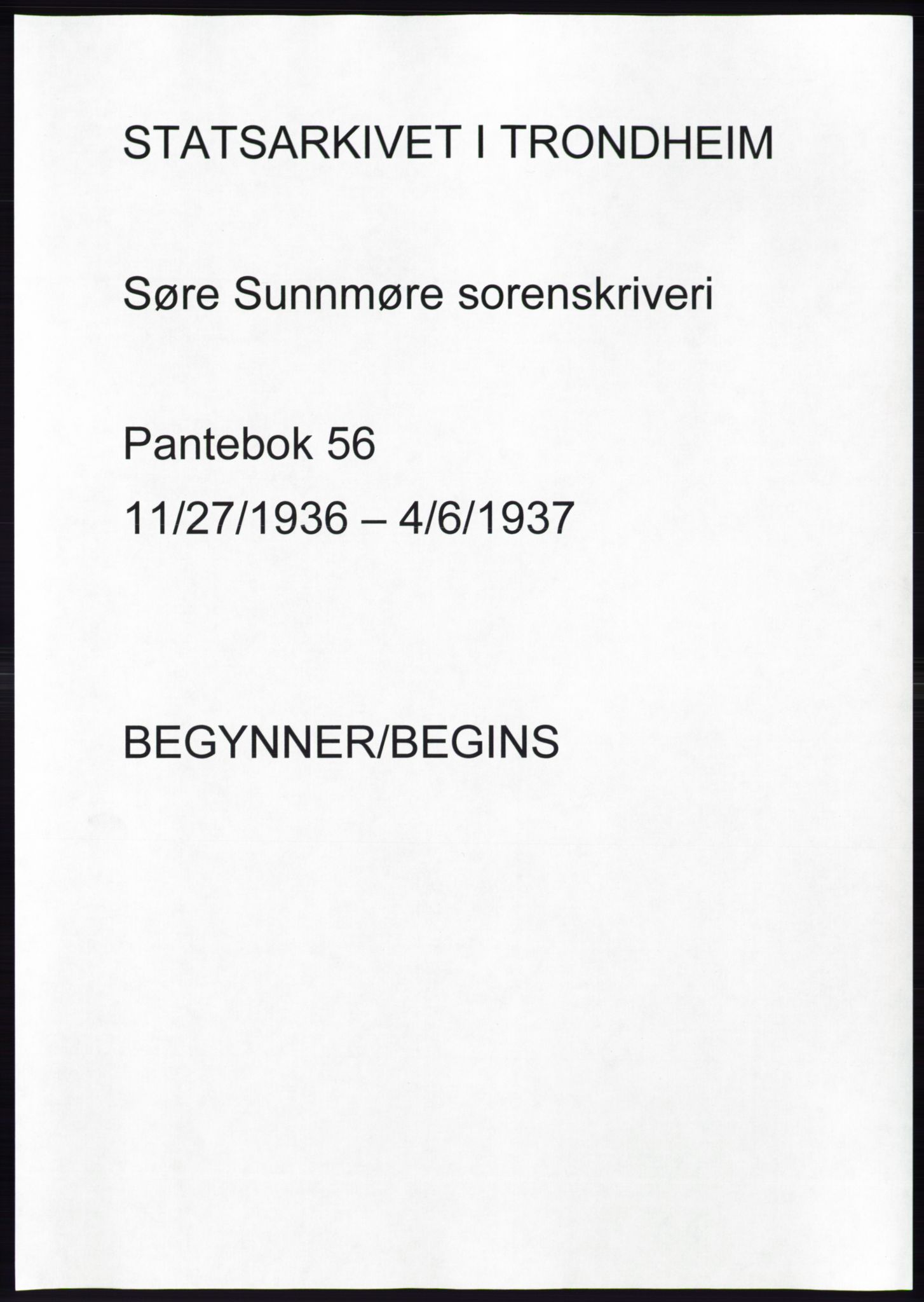 Søre Sunnmøre sorenskriveri, AV/SAT-A-4122/1/2/2C/L0062: Mortgage book no. 56, 1936-1937