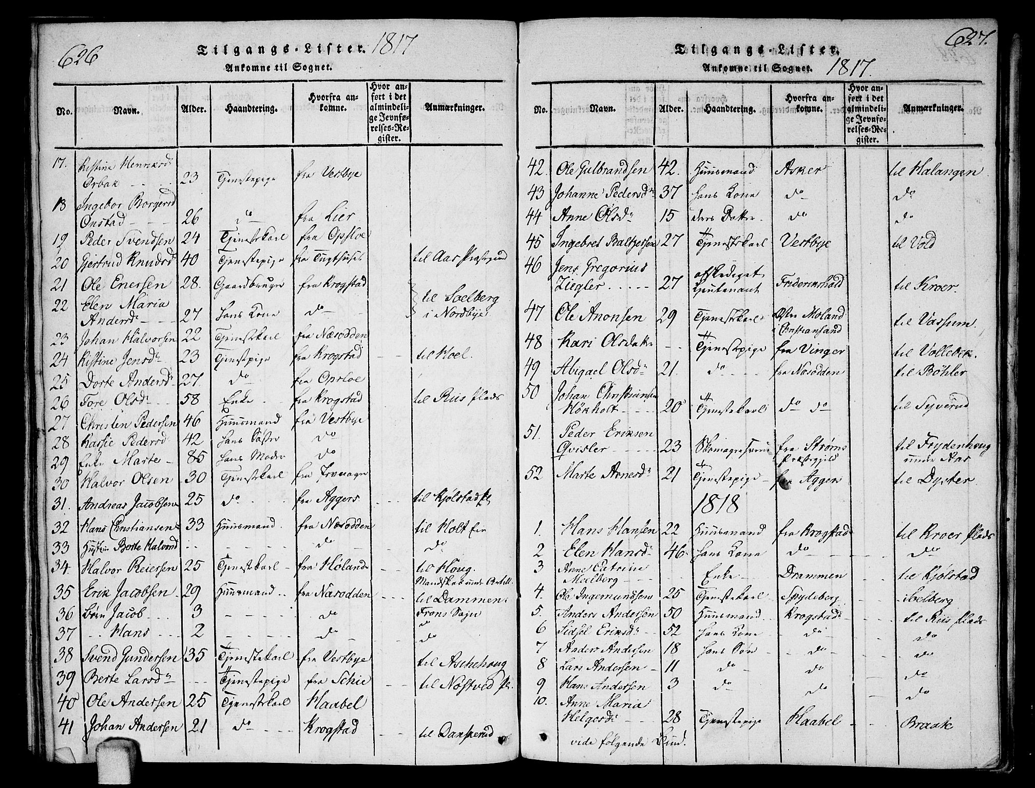 Ås prestekontor Kirkebøker, SAO/A-10894/F/Fa/L0003: Parish register (official) no. I 3, 1814-1818, p. 626-627
