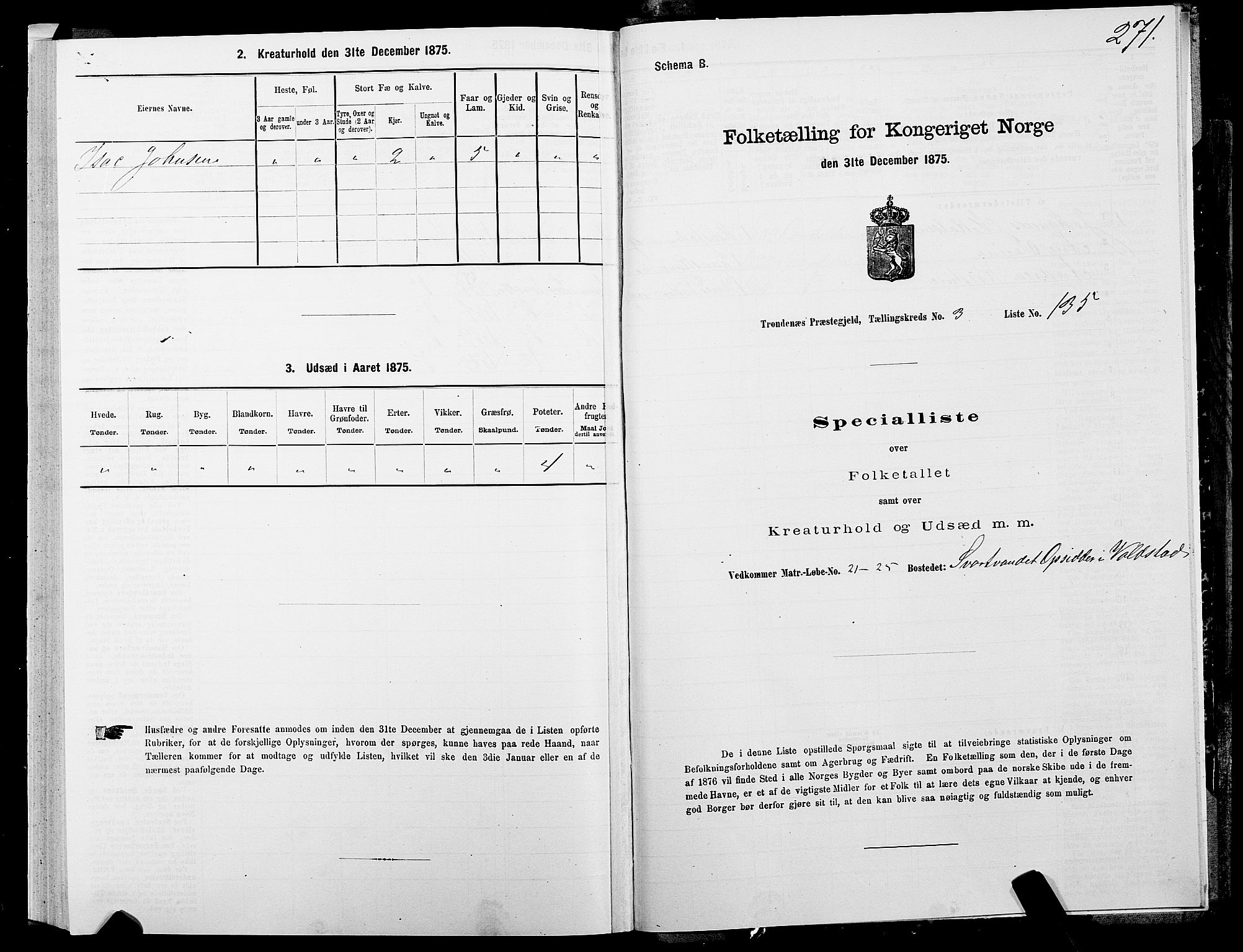 SATØ, 1875 census for 1914P Trondenes, 1875, p. 3271