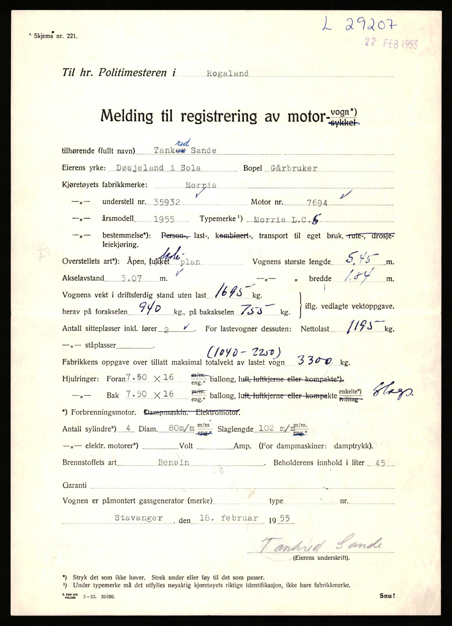 Stavanger trafikkstasjon, AV/SAST-A-101942/0/F/L0048: L-29100 - L-29899, 1930-1971, p. 271