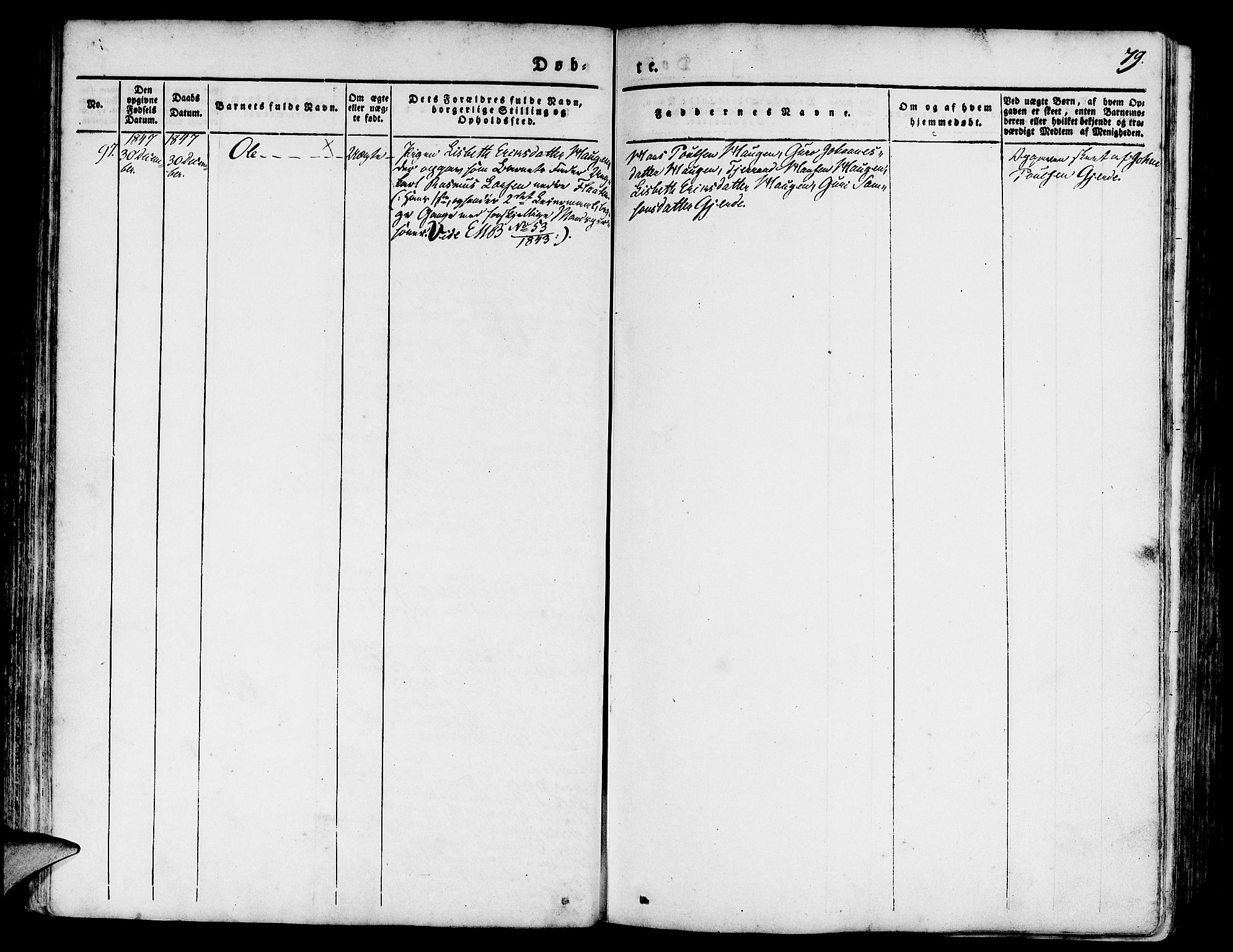 Etne sokneprestembete, AV/SAB-A-75001/H/Haa: Parish register (official) no. A 7, 1831-1847, p. 79