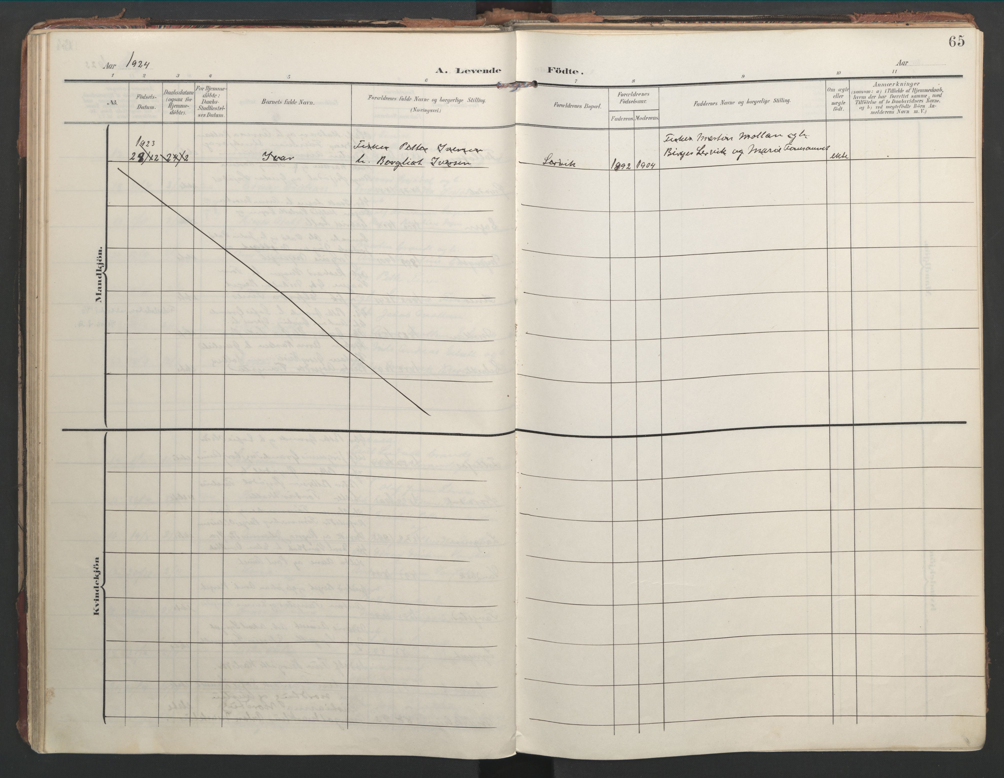 Ministerialprotokoller, klokkerbøker og fødselsregistre - Nord-Trøndelag, AV/SAT-A-1458/744/L0421: Parish register (official) no. 744A05, 1905-1930, p. 65