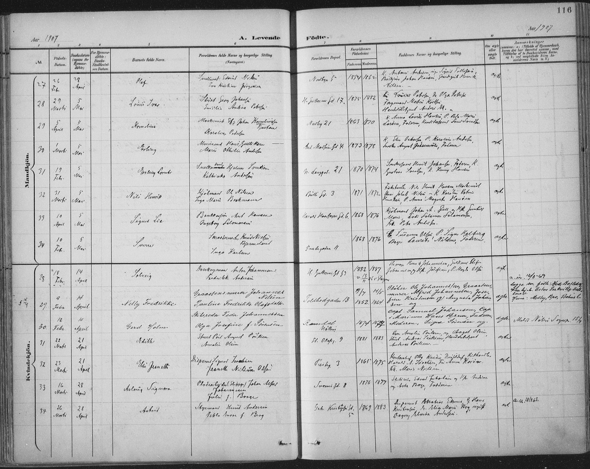 Tønsberg kirkebøker, SAKO/A-330/F/Fa/L0014: Parish register (official) no. I 14, 1900-1913, p. 116