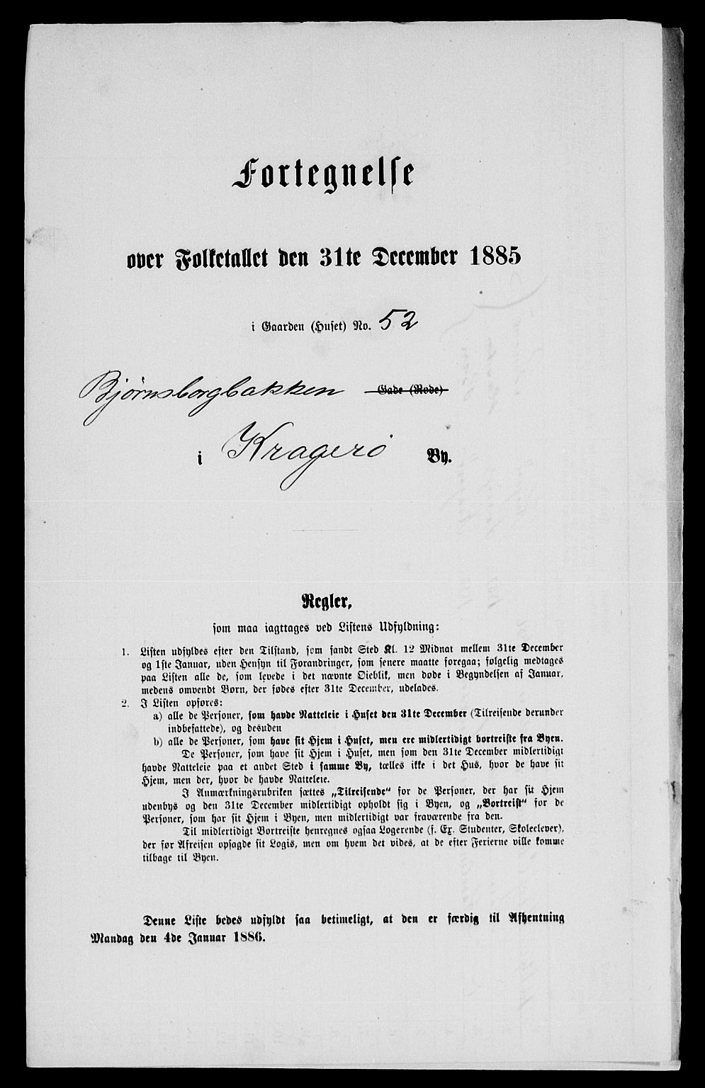 SAKO, 1885 census for 0801 Kragerø, 1885, p. 987