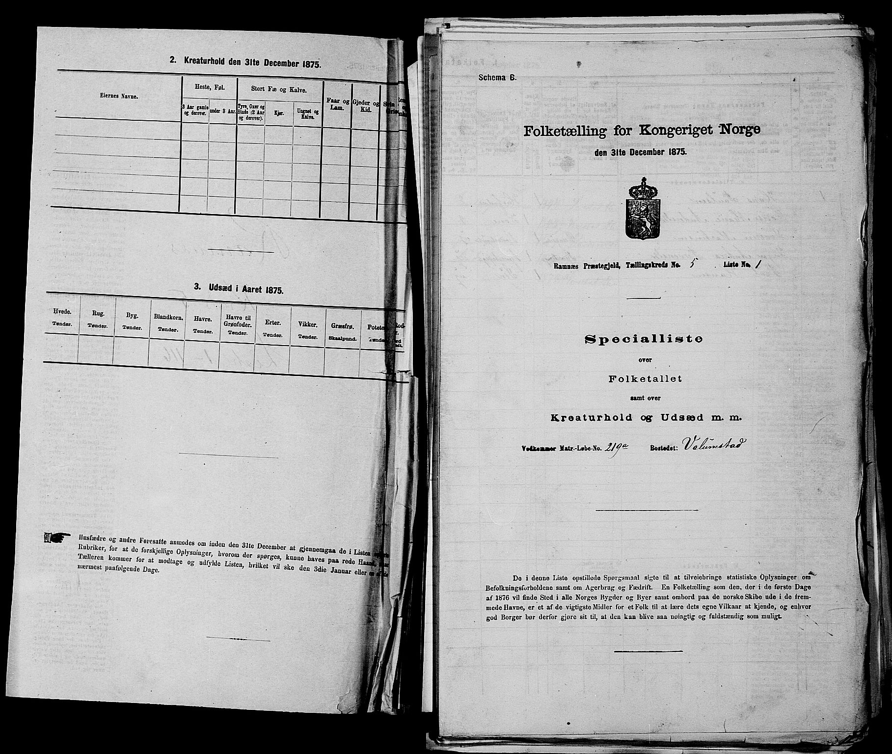 SAKO, 1875 census for 0718P Ramnes, 1875, p. 730