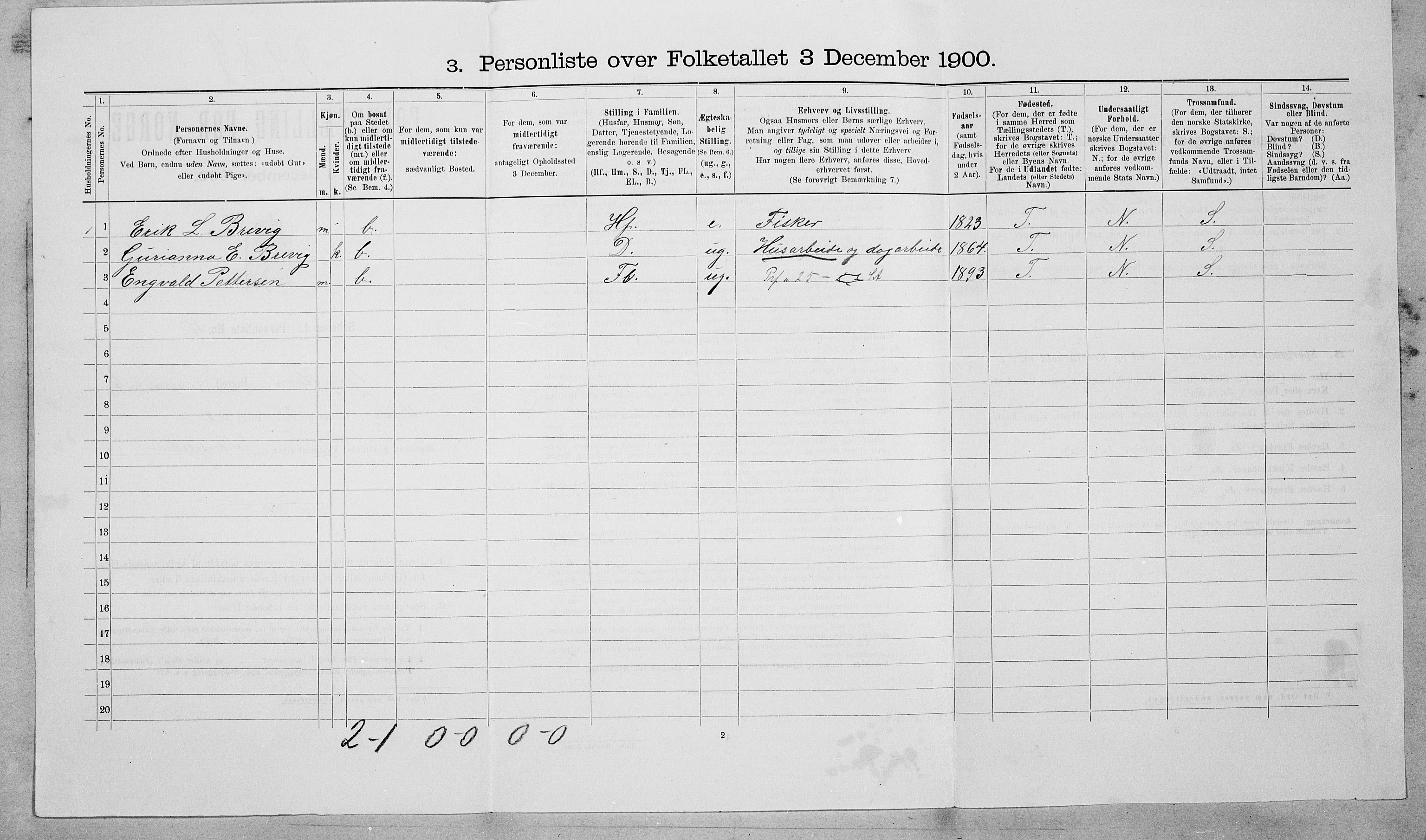 SAT, 1900 census for Grytten, 1900, p. 690