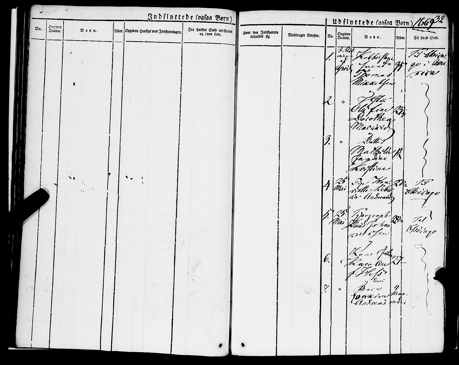 Korskirken sokneprestembete, SAB/A-76101/H/Haa/L0050: Parish register (official) no. F 1, 1821-1869, p. 32