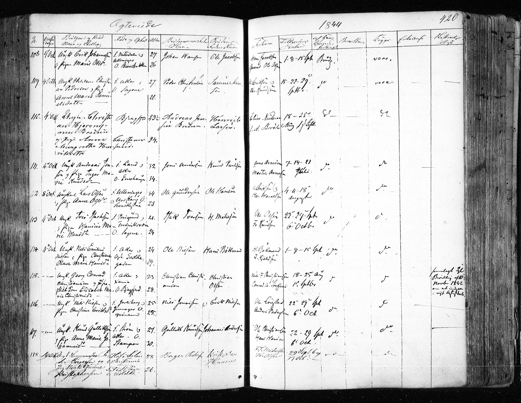 Aker prestekontor kirkebøker, SAO/A-10861/F/L0019: Parish register (official) no. 19, 1842-1852, p. 420