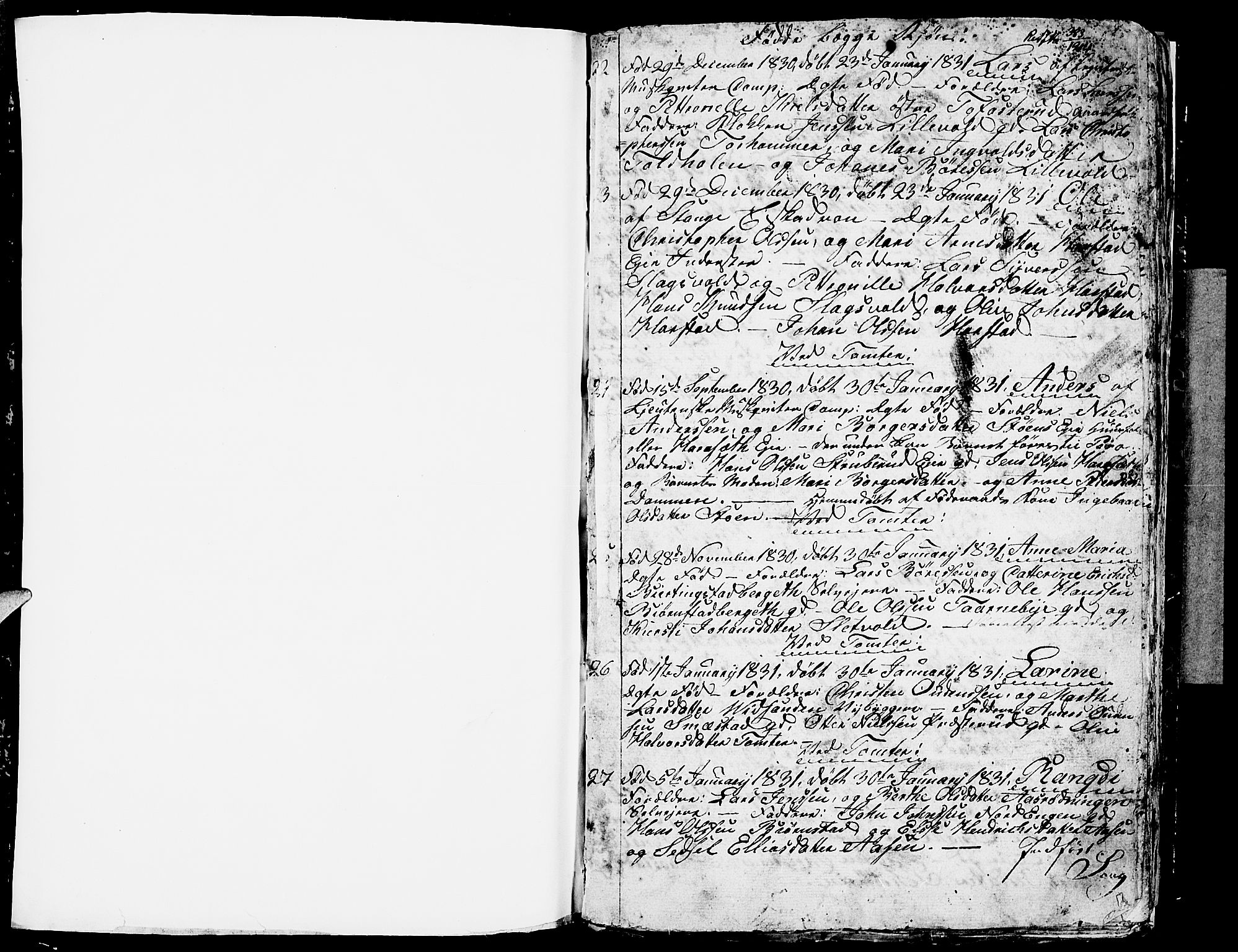 Romedal prestekontor, AV/SAH-PREST-004/L/L0007: Parish register (copy) no. 7, 1831-1837, p. 0-1