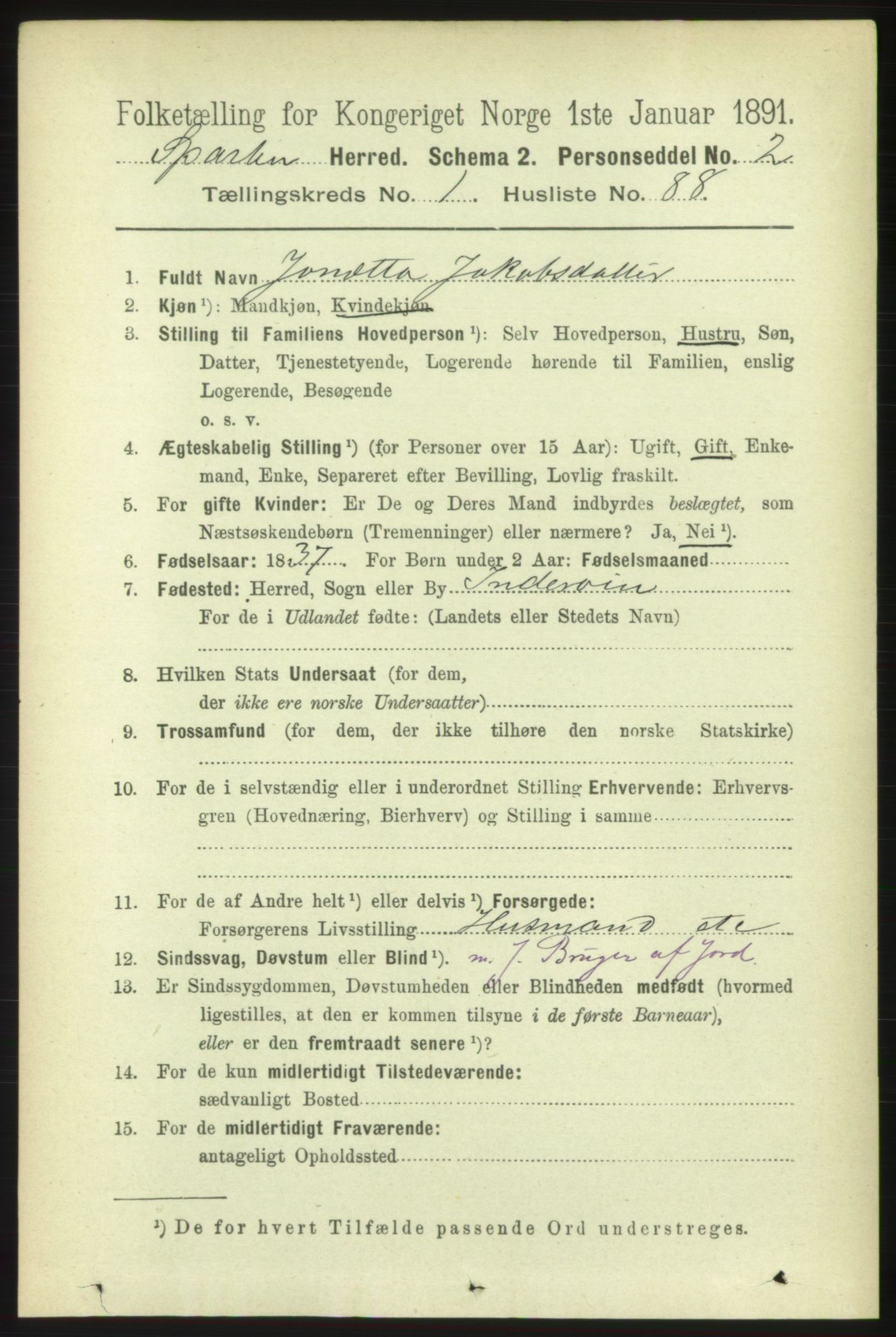 RA, 1891 census for 1731 Sparbu, 1891, p. 636