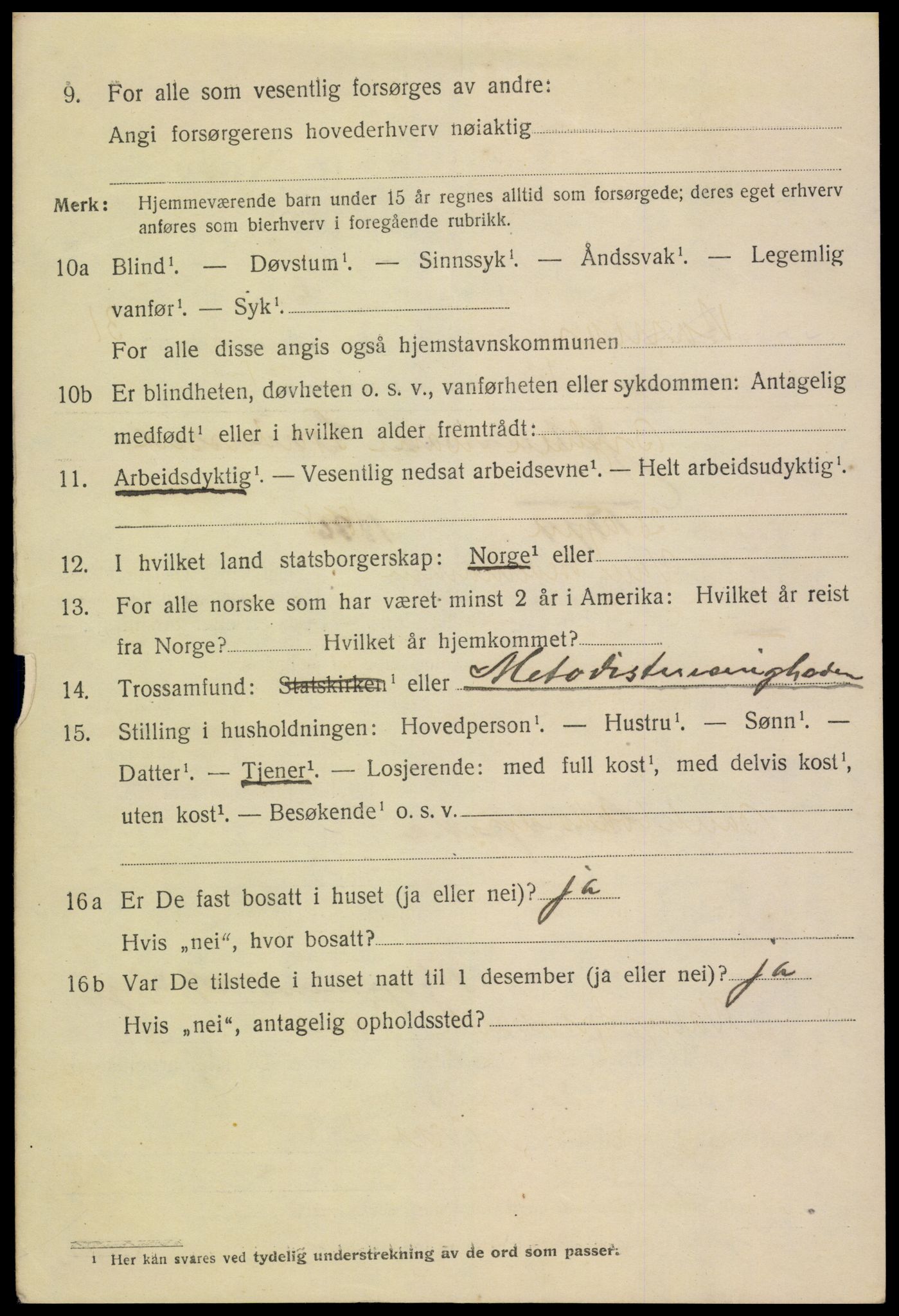 SAH, 1920 census for Hamar, 1920, p. 9254