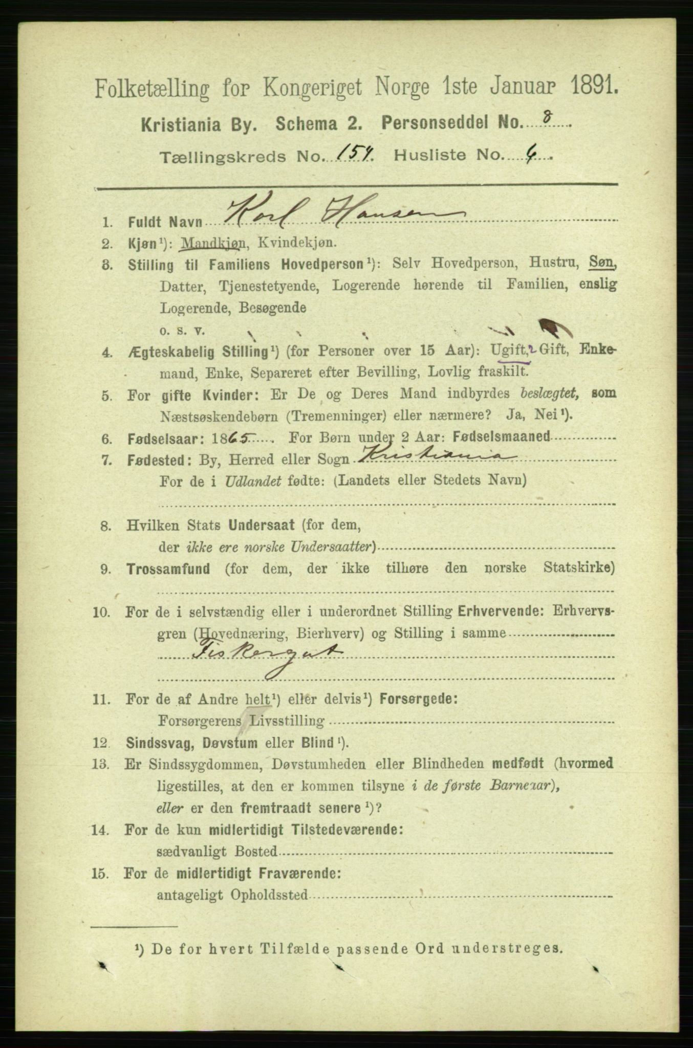 RA, 1891 census for 0301 Kristiania, 1891, p. 87565