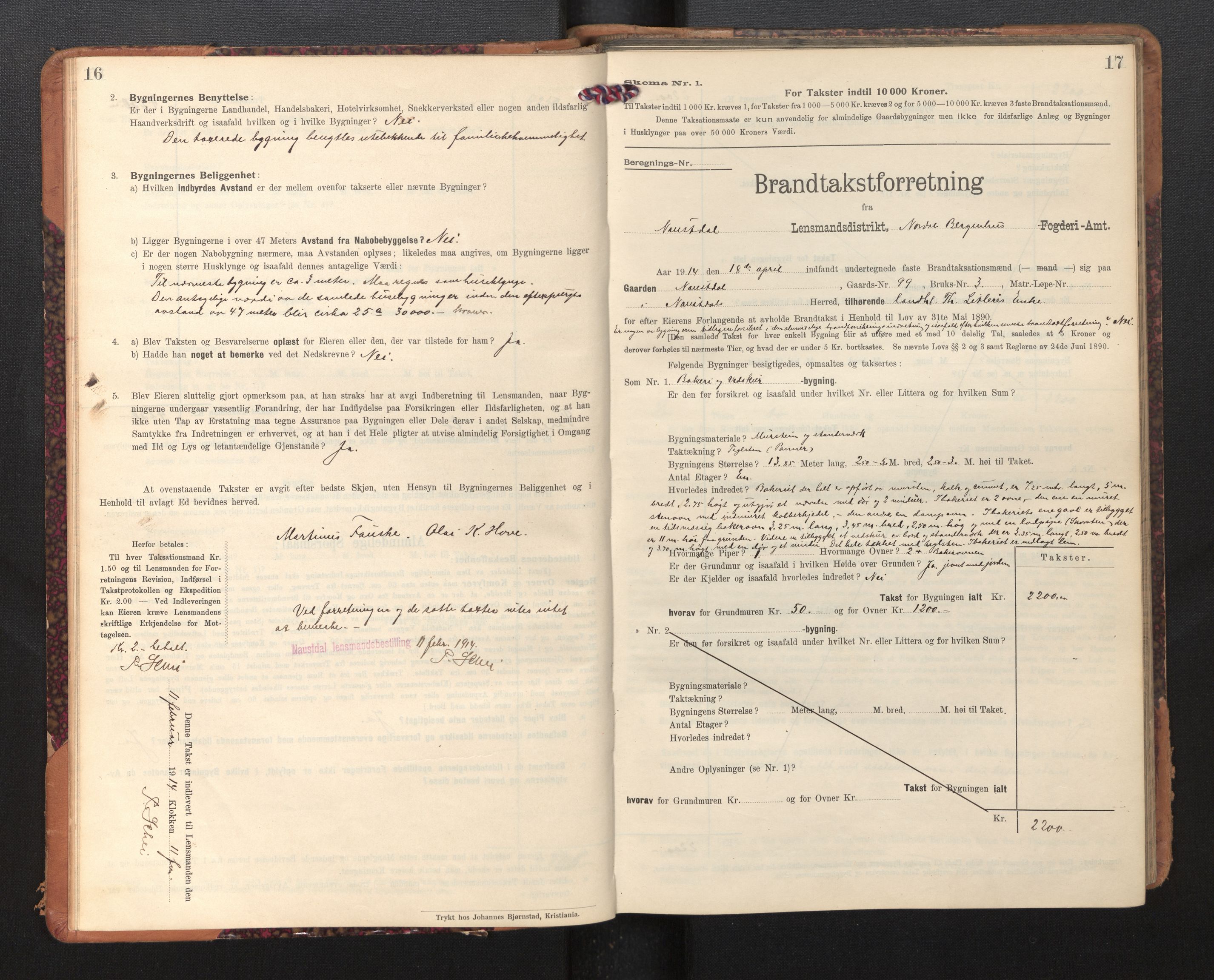 Lensmannen i Naustdal, AV/SAB-A-29501/0012/L0002: Branntakstprotokoll, skjematakst, 1911-1953, p. 16-17