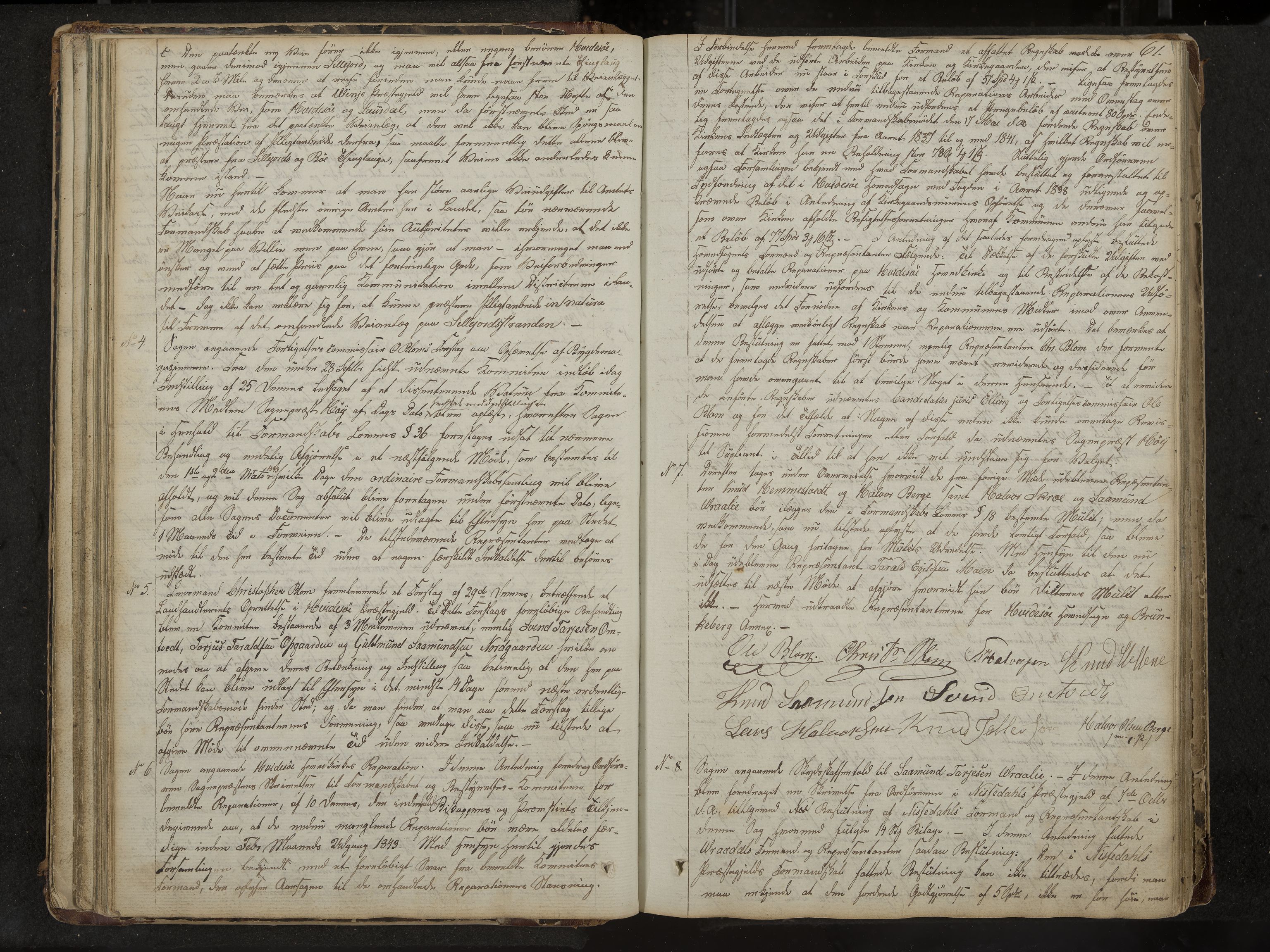 Kviteseid formannskap og sentraladministrasjon, IKAK/0829021/A/Aa/L0001: Møtebok med register, 1837-1866, p. 61