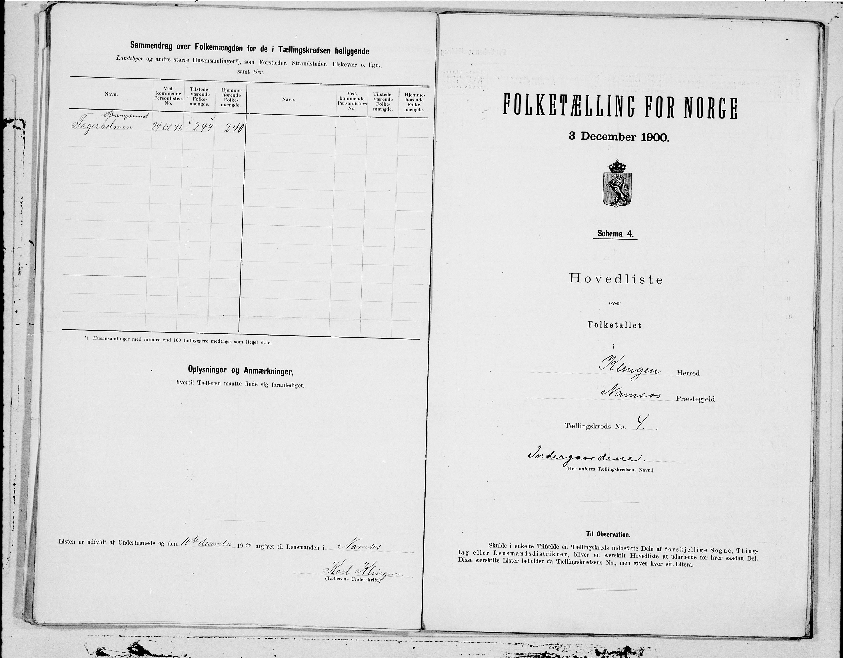 SAT, 1900 census for Klinga, 1900, p. 8